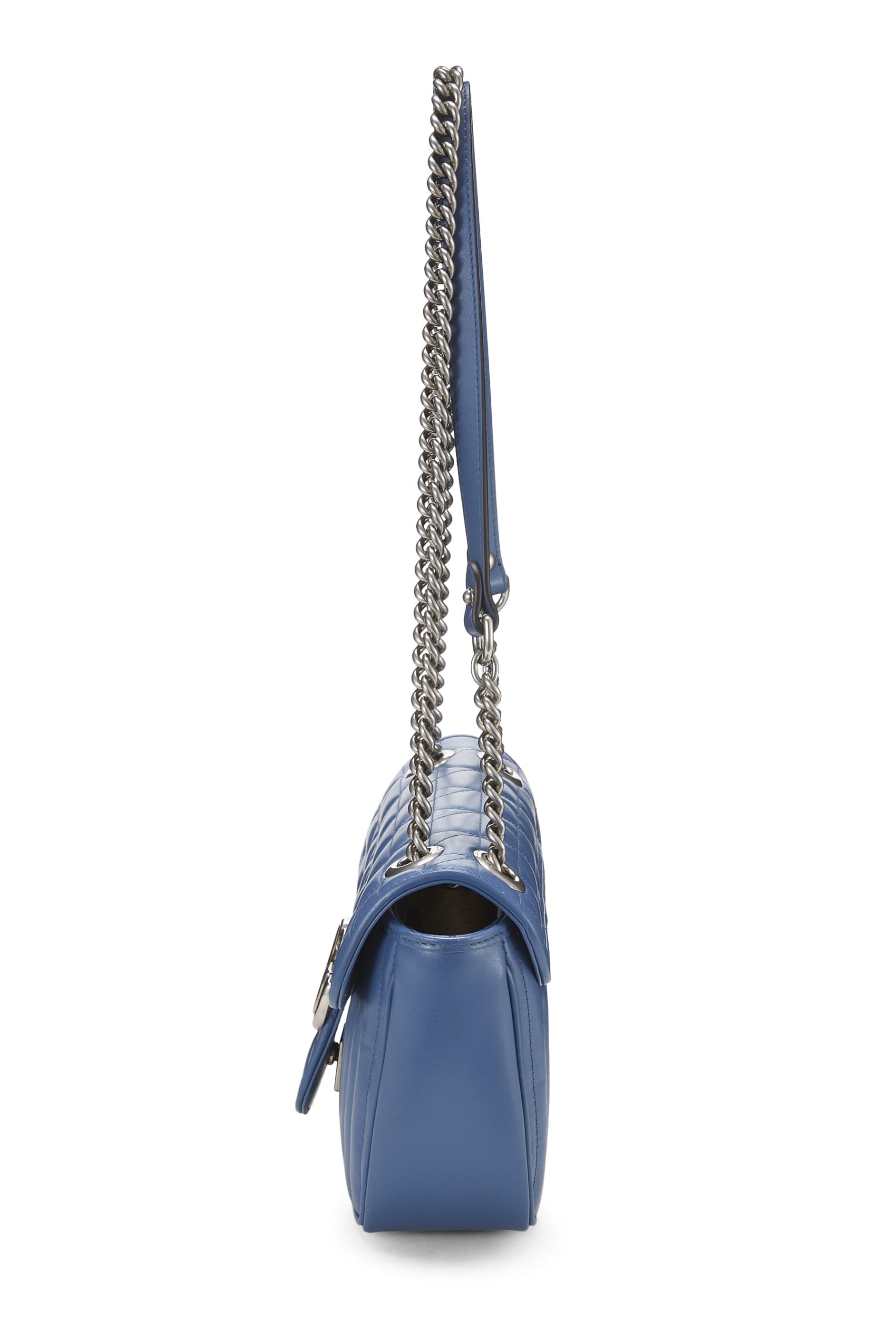 Gucci,  Blue Leather Marmont MatelassÃƒÆ’Ã‚Â© Shoulder Bag, Blue