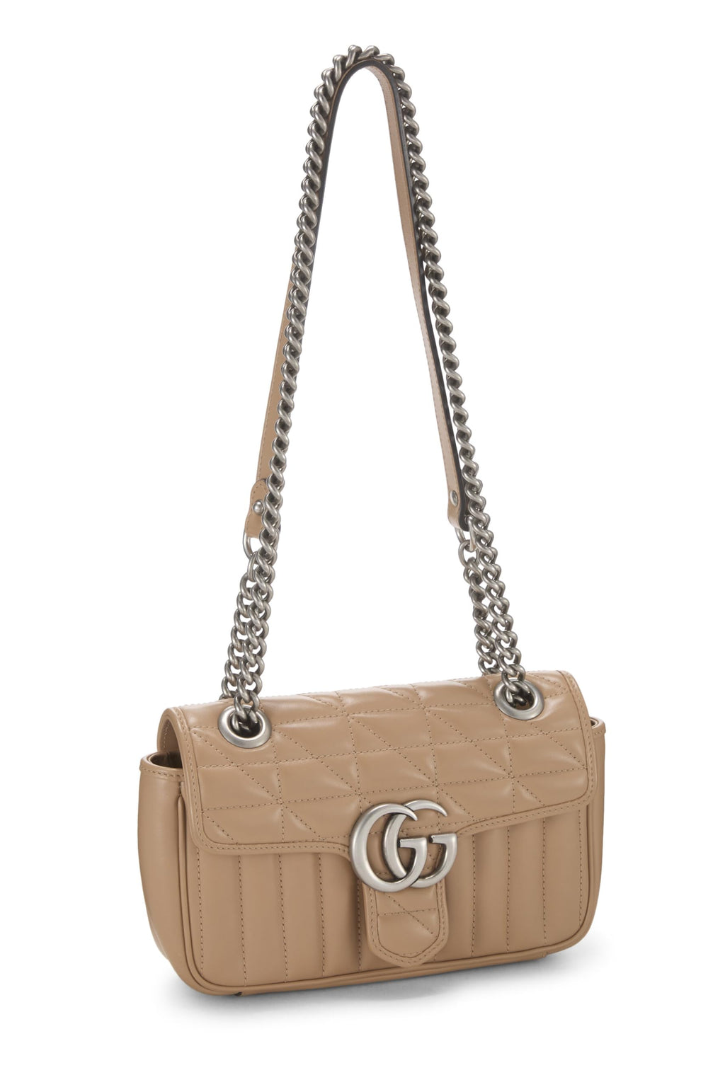 Gucci,  Beige Leather Marmont MatelassÃƒÆ’Ã‚Â© Shoulder Bag, Brown