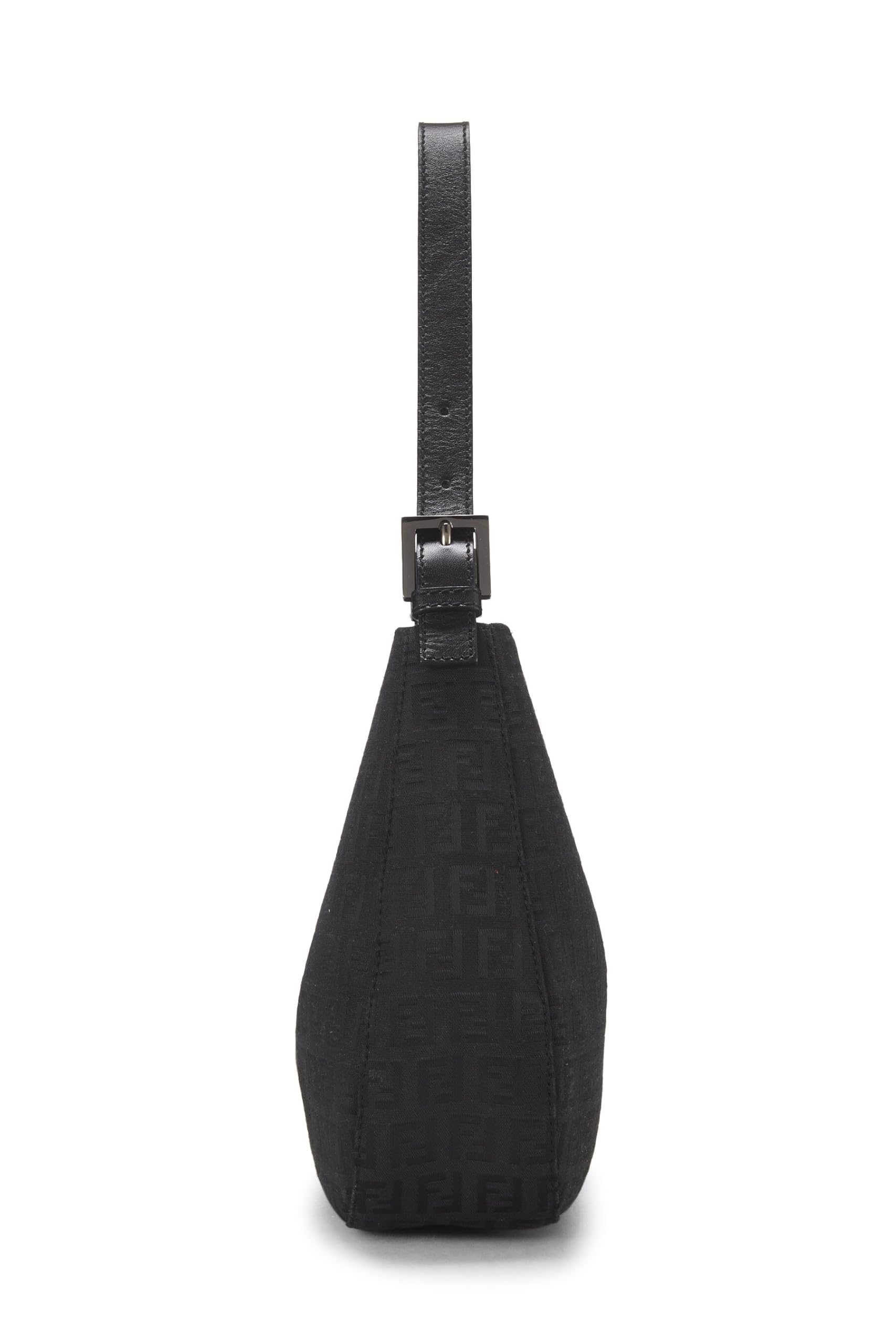 Fendi,  Black Zucchino Canvas Shoulder Bag, Black
