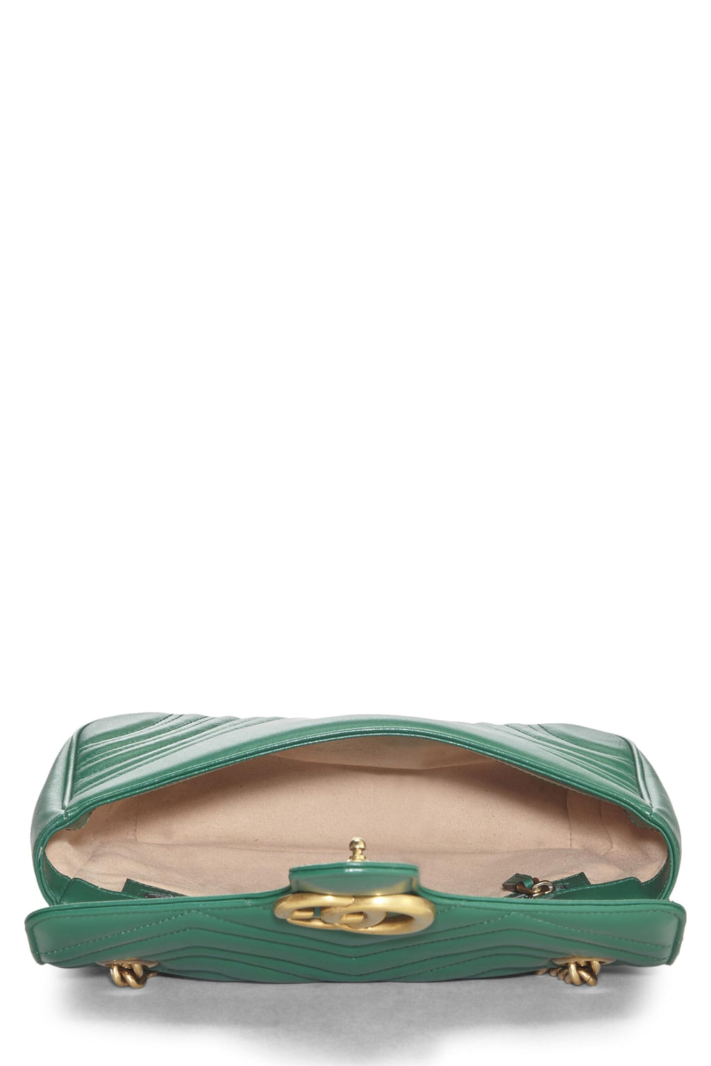 Gucci,  Green Leather MatelassÃƒÆ’Ã‚Â© Marmont Shoulder Bag Small, Green