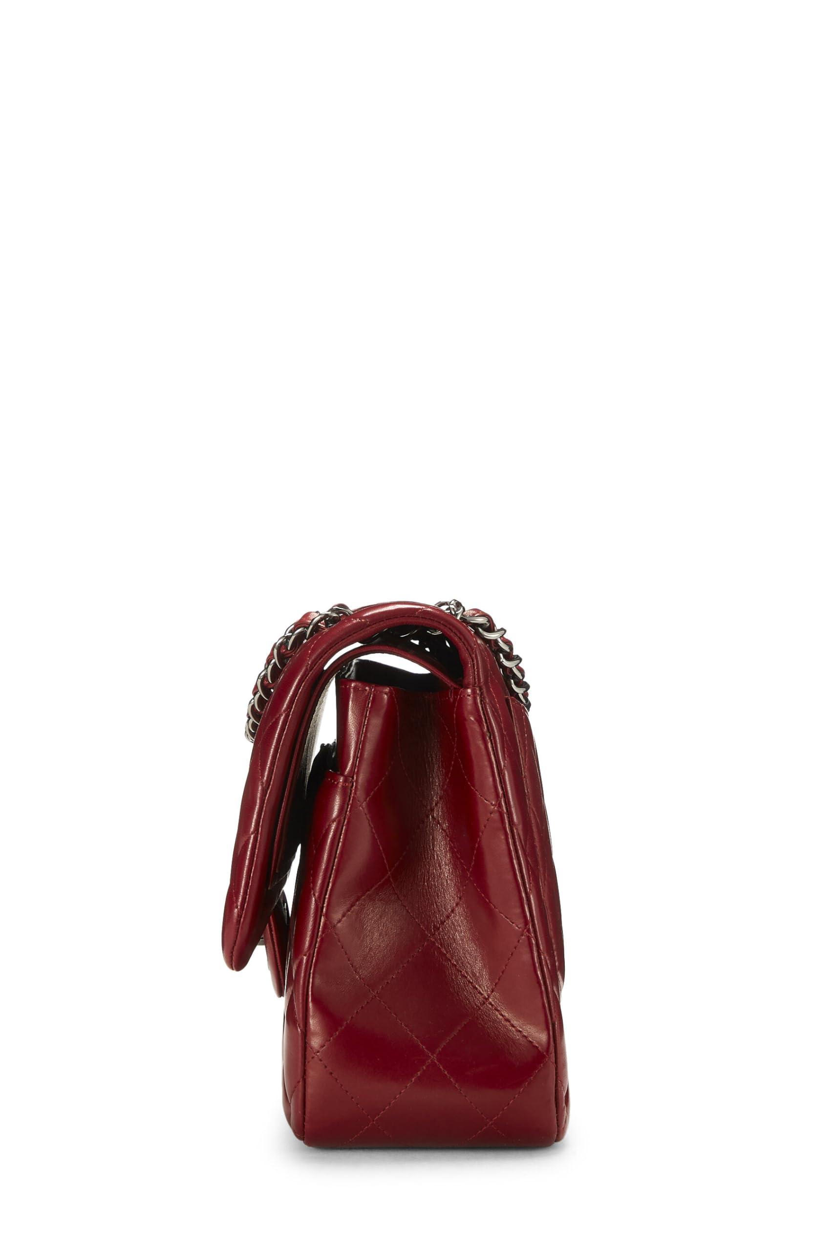 Chanel,  Red Quilted Lambskin New Classic Double Flap Jumbo, Red