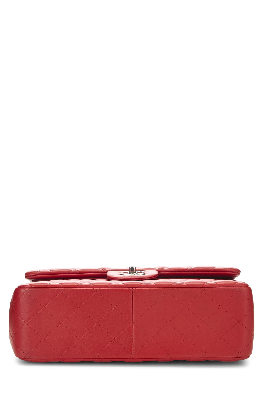 Chanel,  Red Quilted Lambskin New Classic Double Flap Jumbo, Red