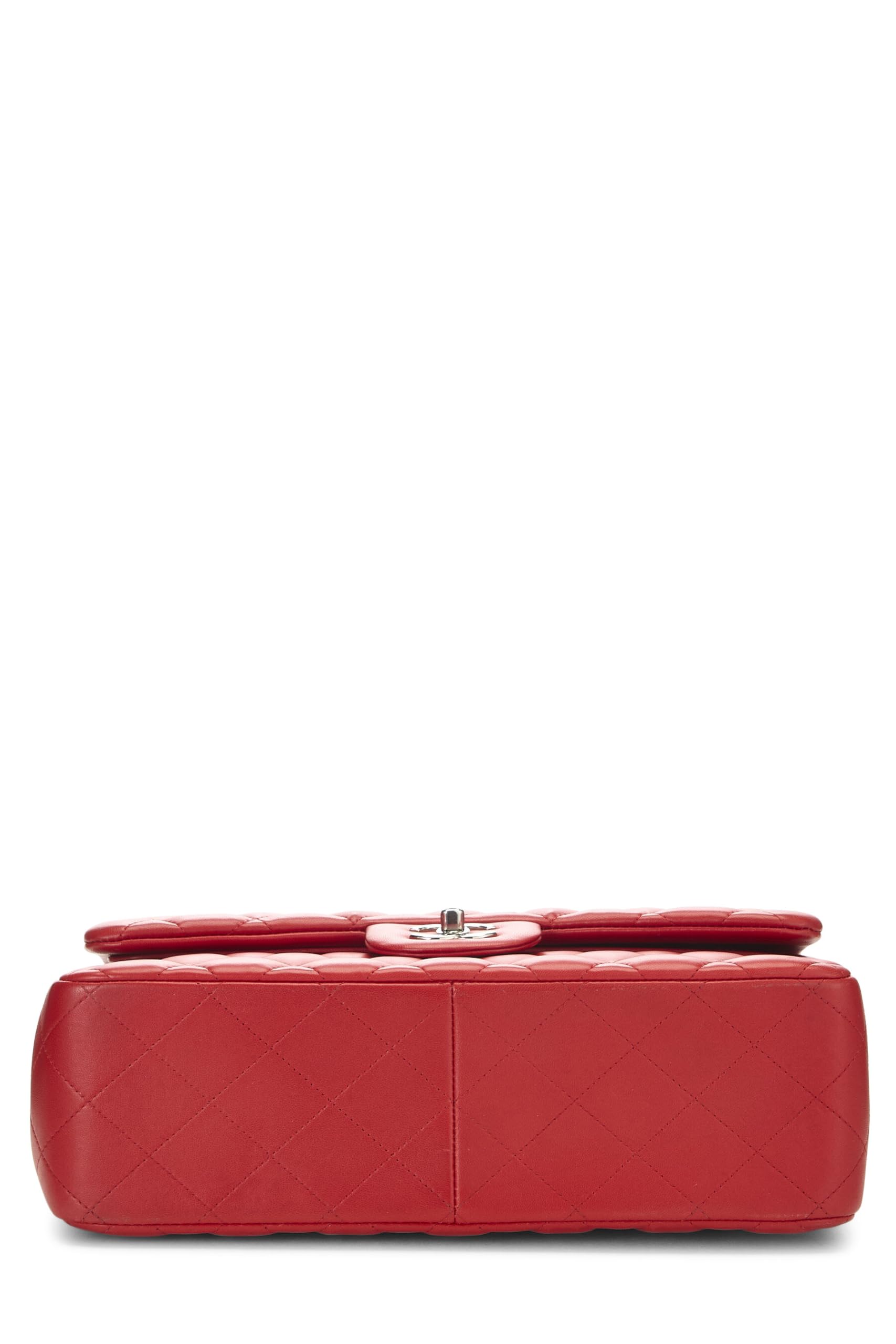 Chanel,  Red Quilted Lambskin New Classic Double Flap Jumbo, Red