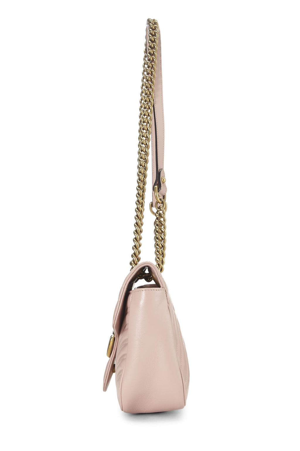 Gucci,  Pink Leather GG Marmont Shoulder Bag Small, Pink
