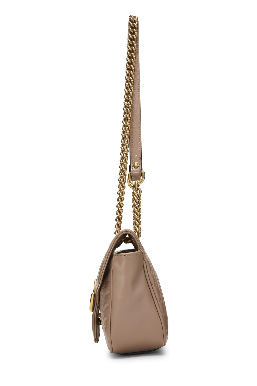 Gucci,  Pink Leather GG Marmont Shoulder Bag Small, Pink