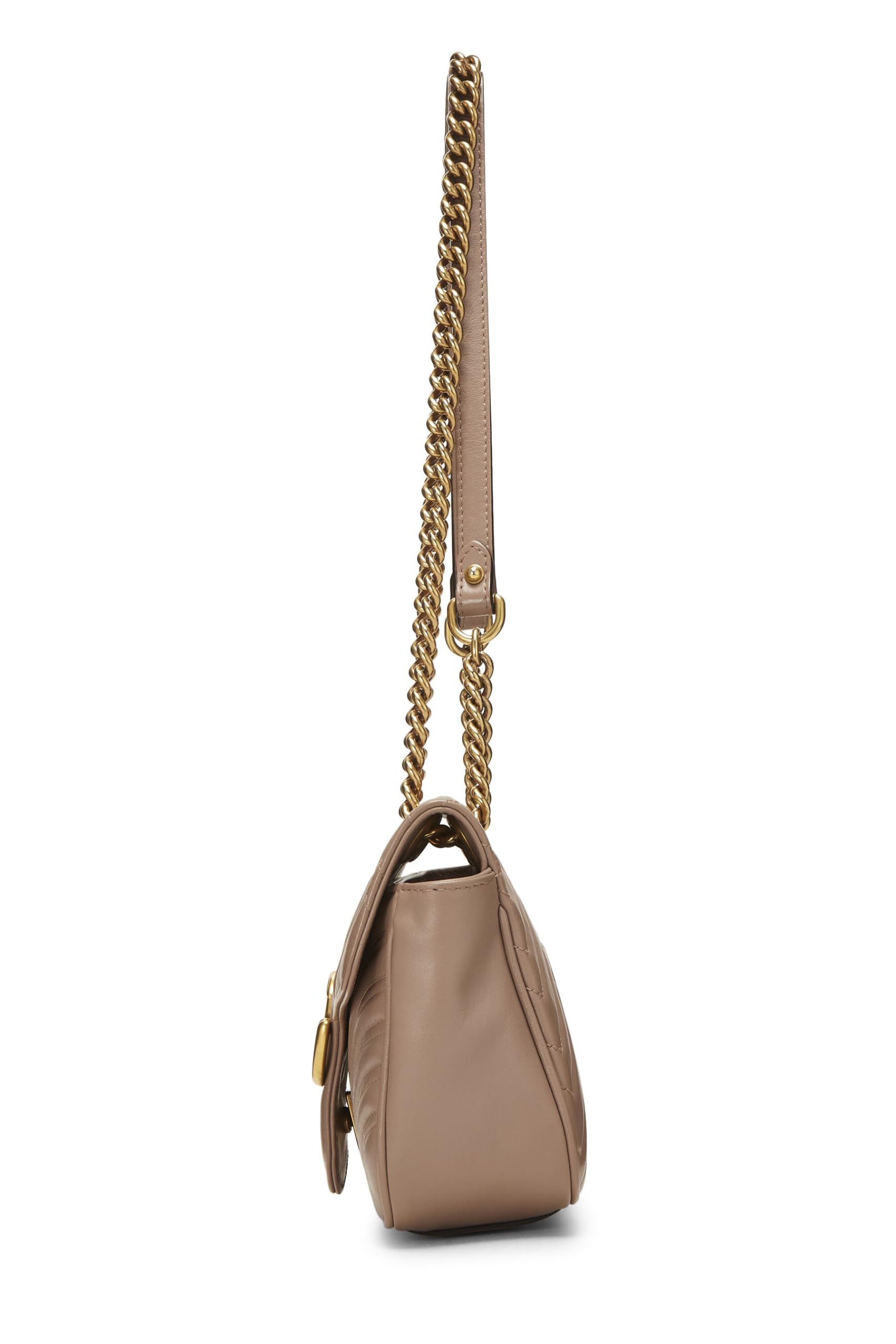 Gucci,  Pink Leather GG Marmont Shoulder Bag Small, Pink