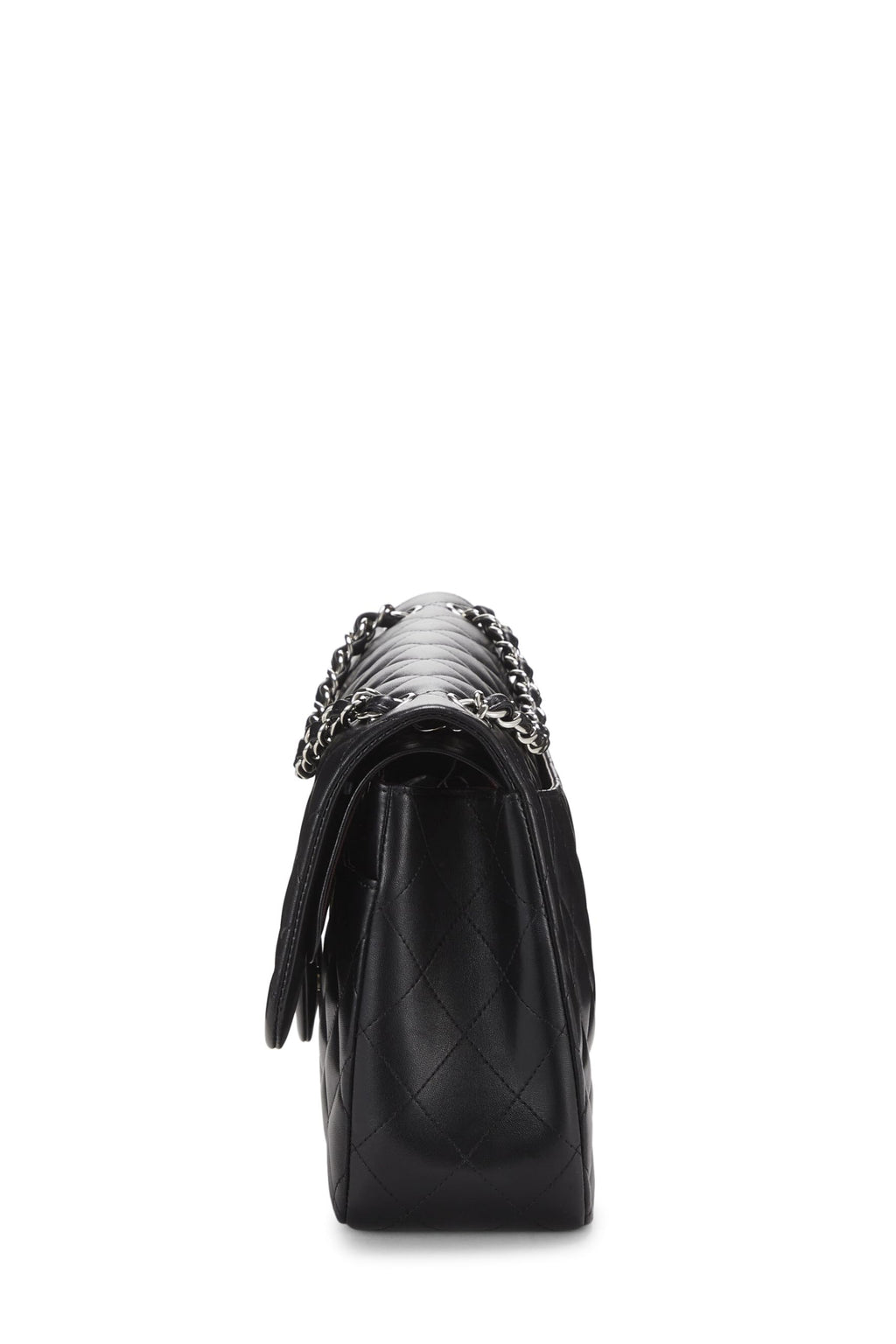 Chanel,  Black Quilted Lambskin New Classic Double Flap Jumbo, Black