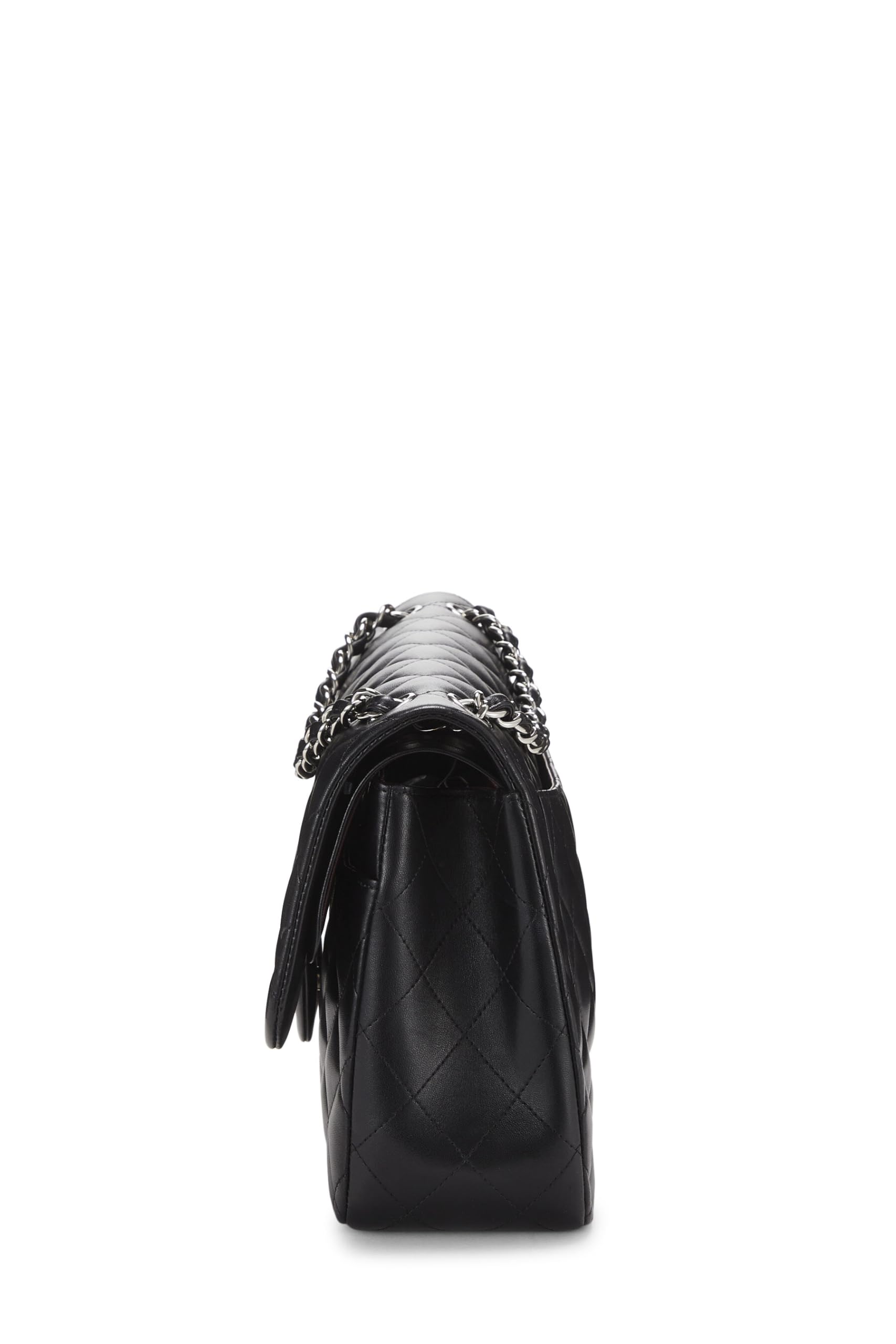 Chanel,  Black Quilted Lambskin New Classic Double Flap Jumbo, Black