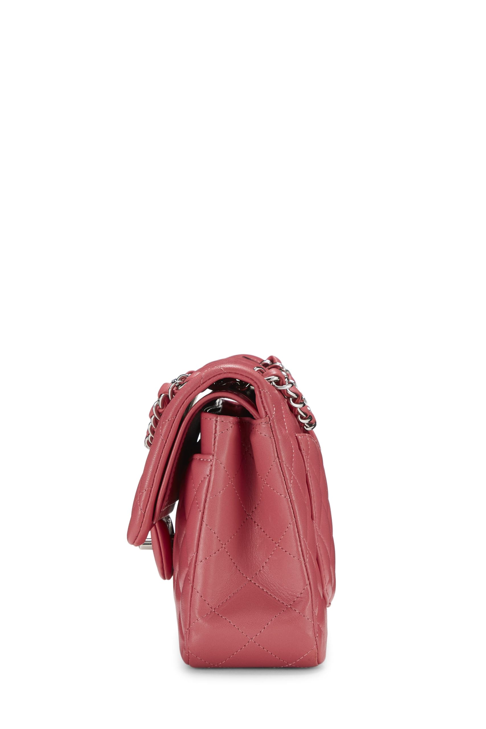 Chanel,  Pink Quilted Lambskin Classic Double Flap Small, Pink
