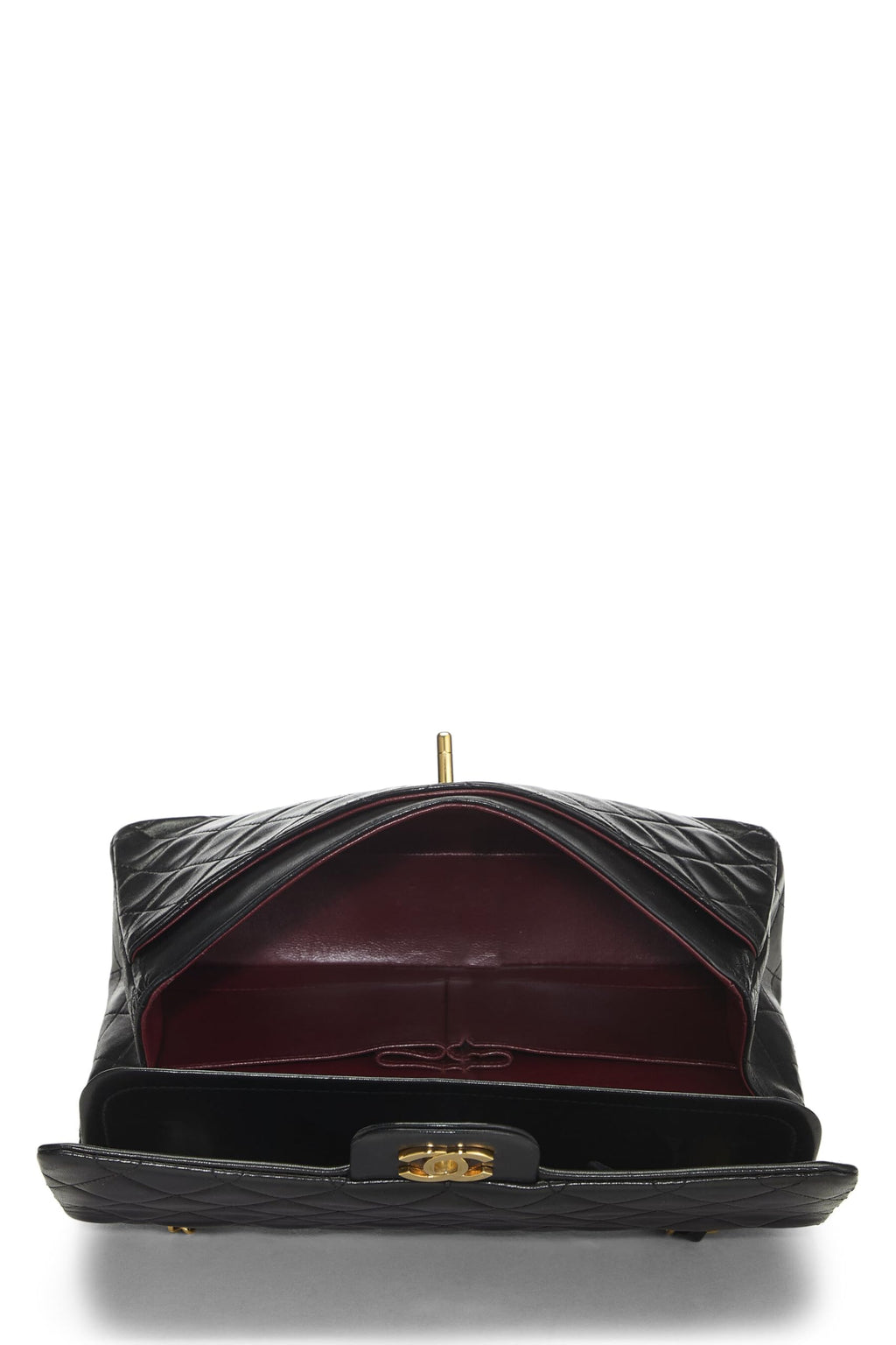Chanel,  Black Quilted Lambskin Classic Double Flap Medium, Black
