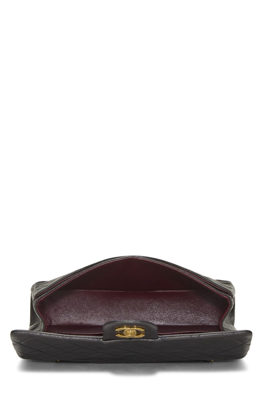 Chanel,  Black Quilted Lambskin Classic Double Flap Medium, Black