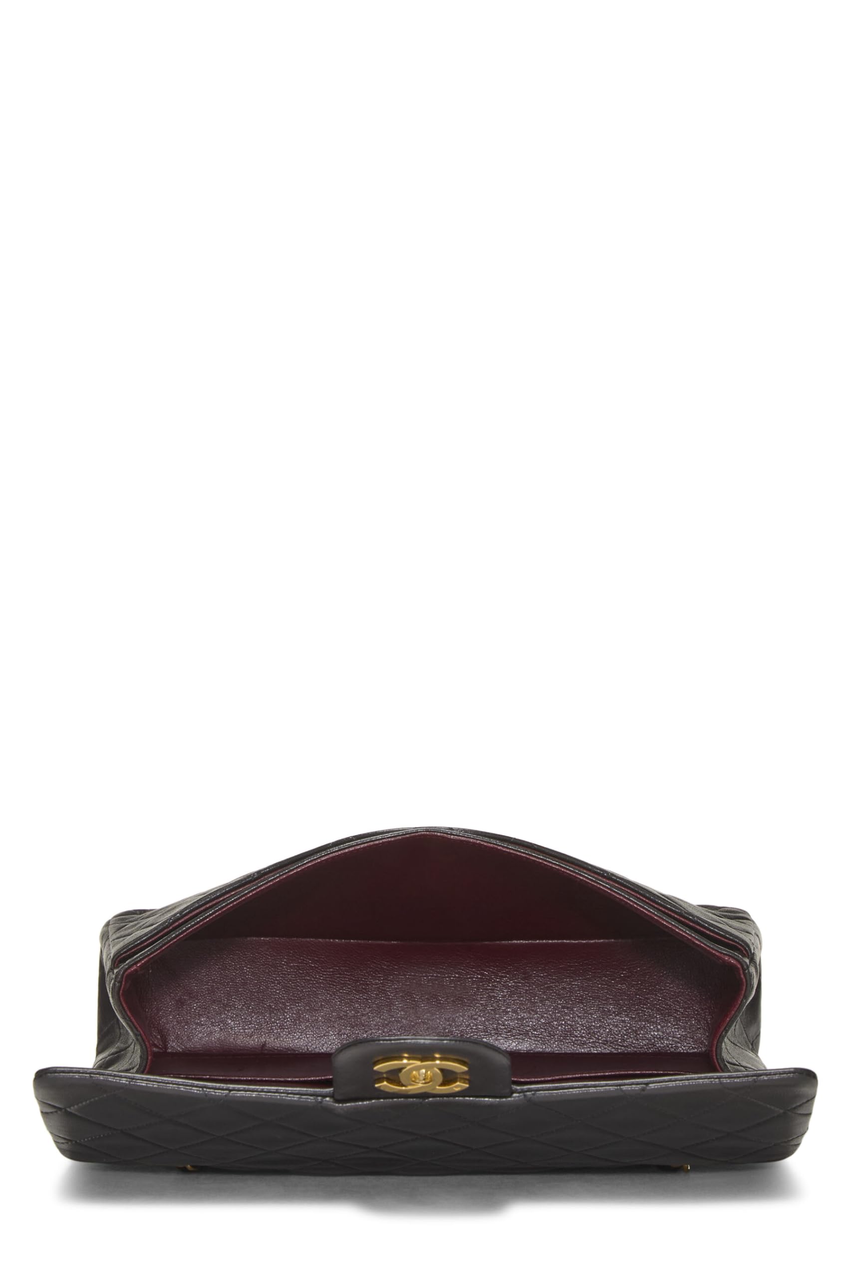 Chanel,  Black Quilted Lambskin Classic Double Flap Medium, Black