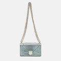 Dior Light Blue Microcannage  Leather Mini Diorama Chain Shoulder Bag..
