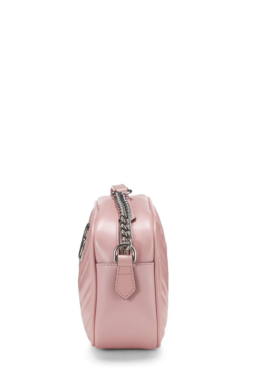 Gucci,  Pink Leather Gucci Marmont Crossbody Bag Small, Pink