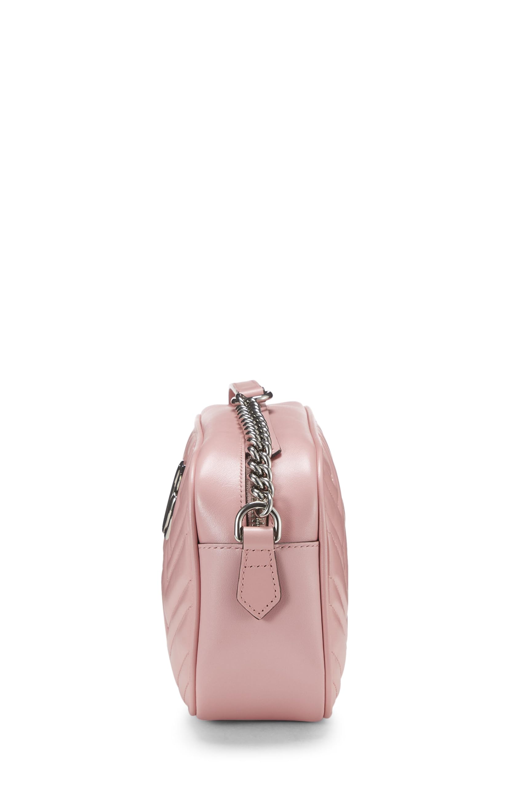 Gucci,  Pink Leather Gucci Marmont Crossbody Bag Small, Pink