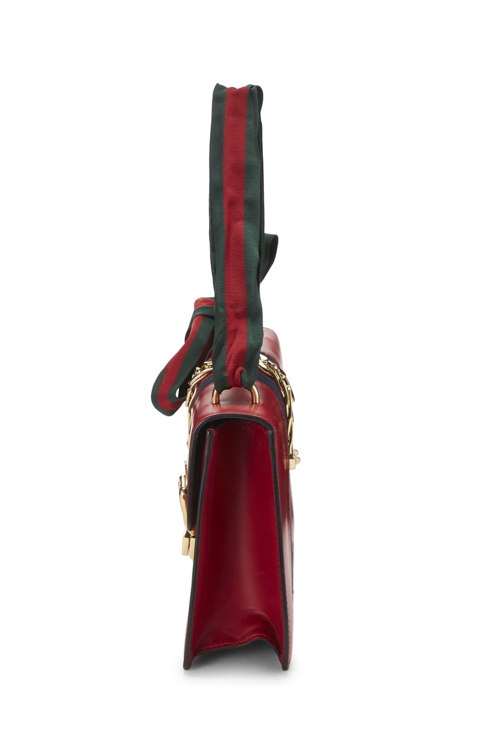Gucci,  Red Leather SyLouis Vuittonie Shoulder Bag, Red