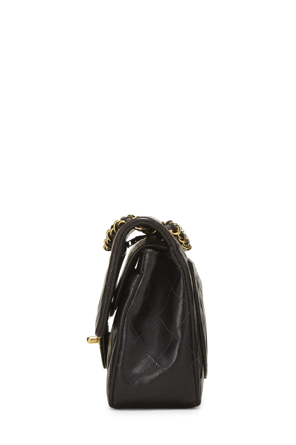 Chanel,  Black Quilted Lambskin Classic Double Flap Small, Black