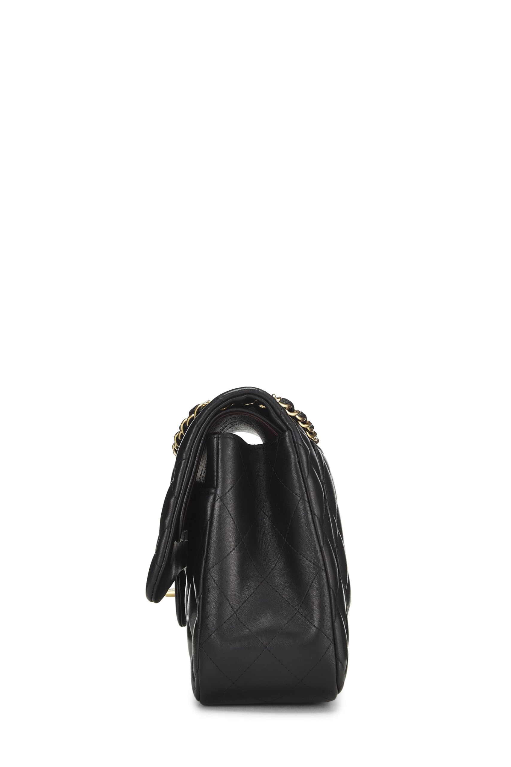 Chanel,  Black Quilted Lambskin New Classic Double Flap Jumbo, Black