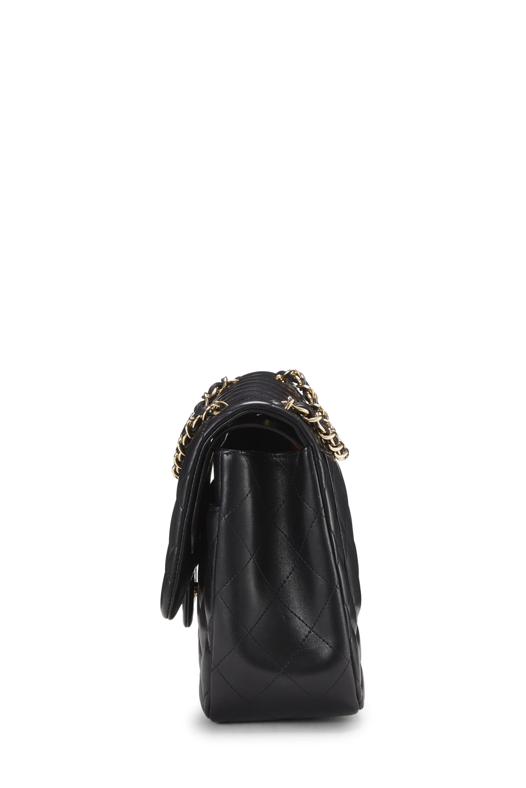 Chanel,  Black Quilted Lambskin New Classic Double Flap Jumbo, Black
