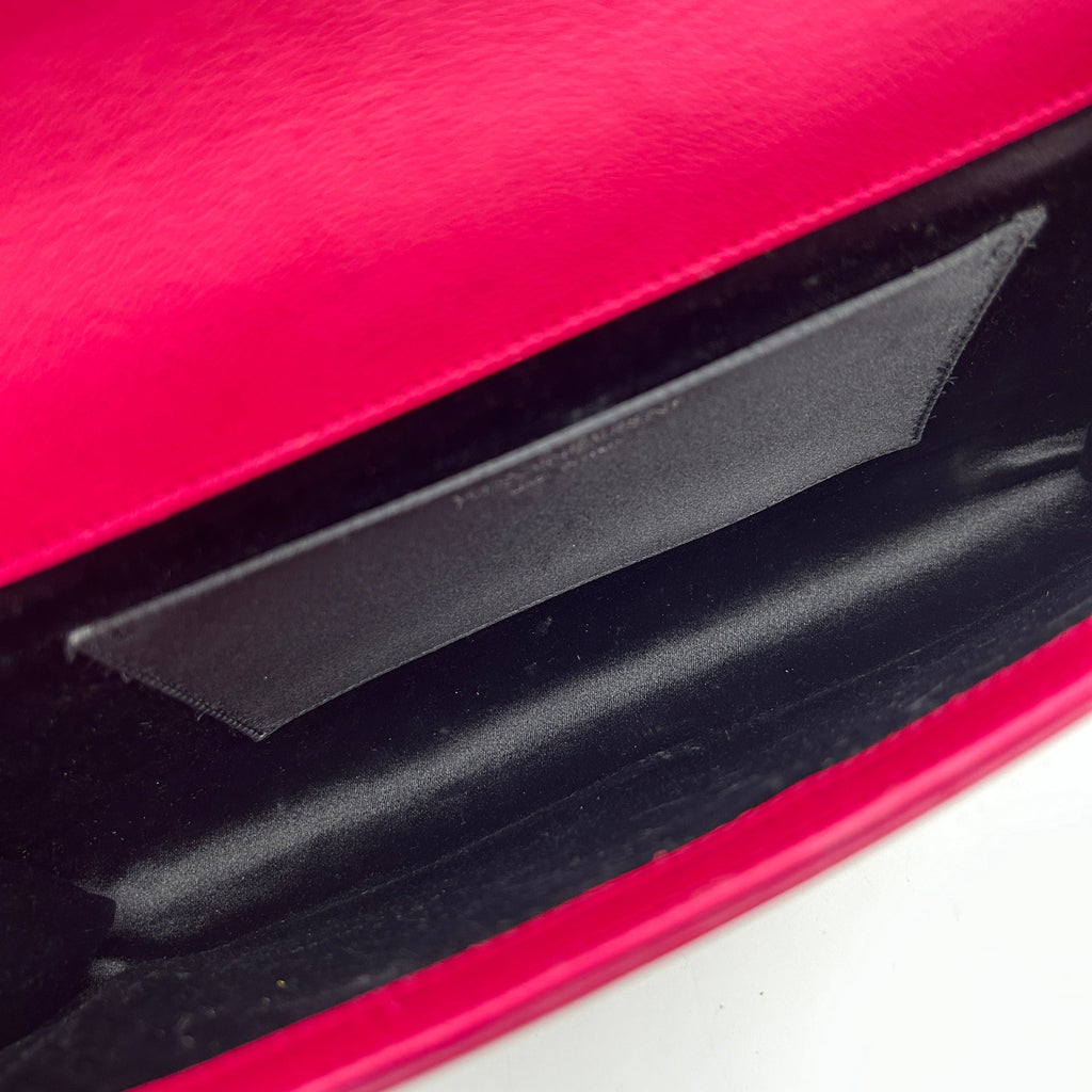 Saint Laurent Belle de Jour Pink Leather Clutch Medium