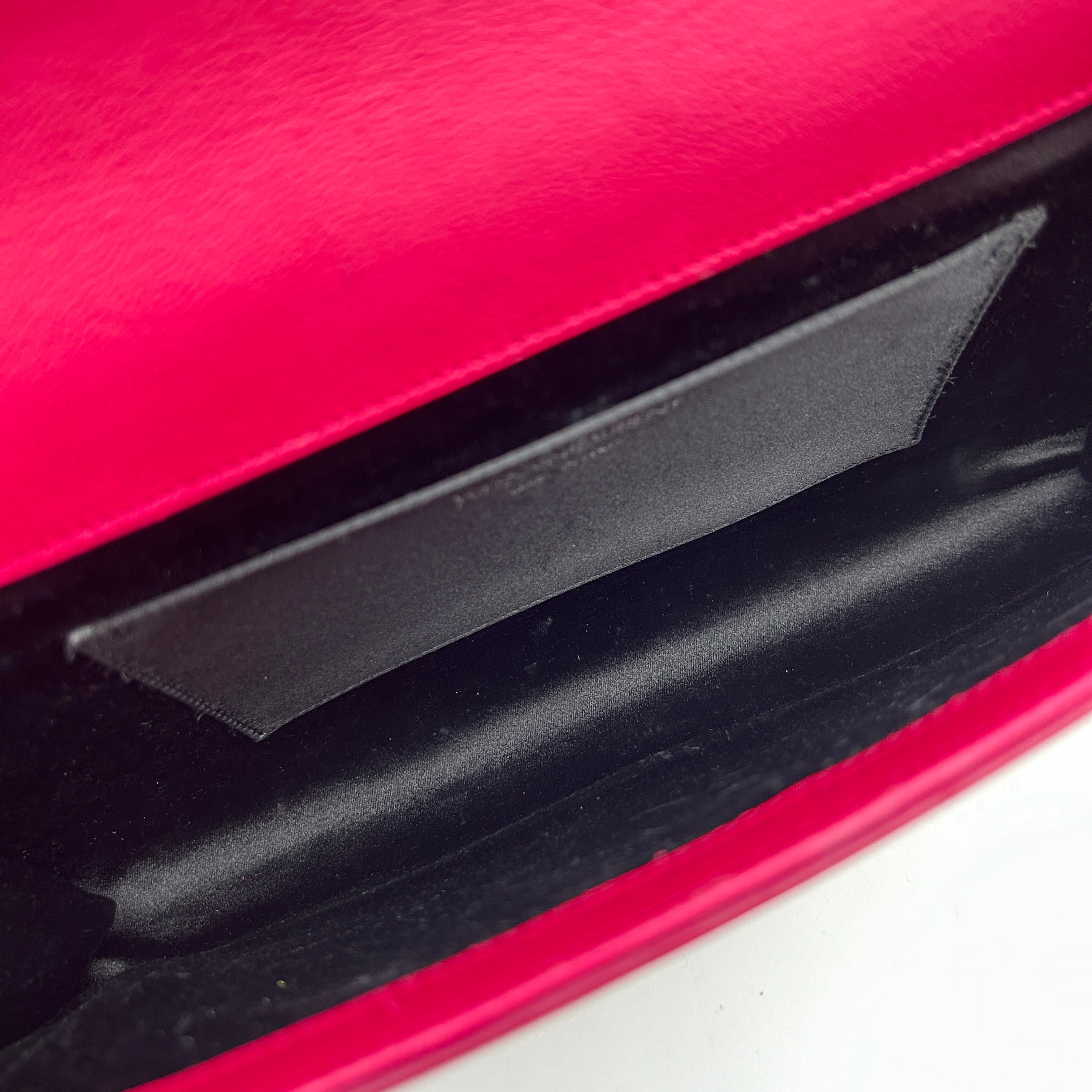 Saint Laurent Belle de Jour Pink Leather Clutch Medium