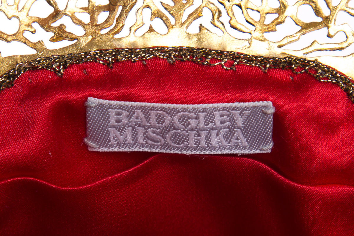 Badgley Mischka Red Mini Frame Clutch
