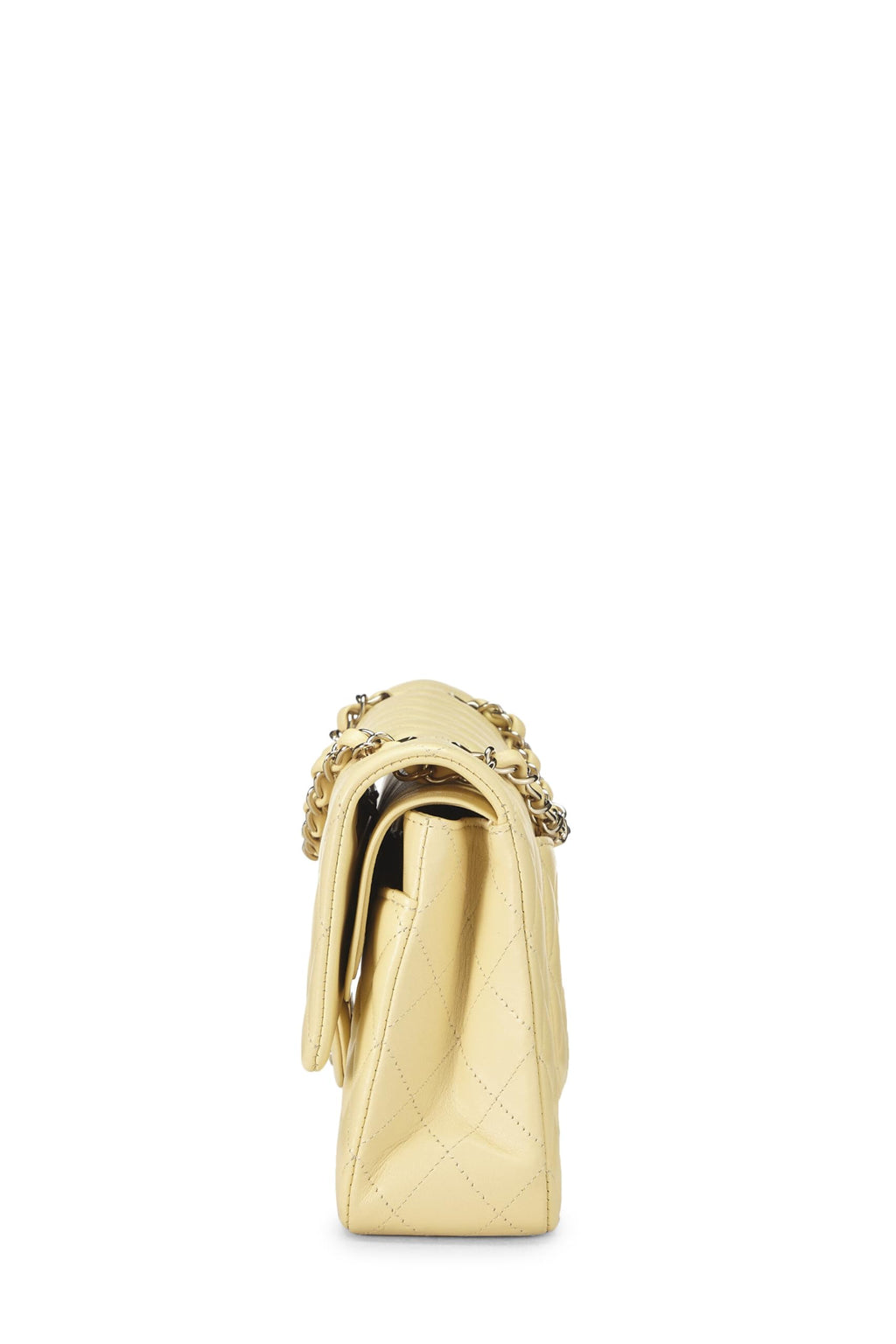Chanel,  Yellow Calfskin Classic Double Flap Medium, Yellow
