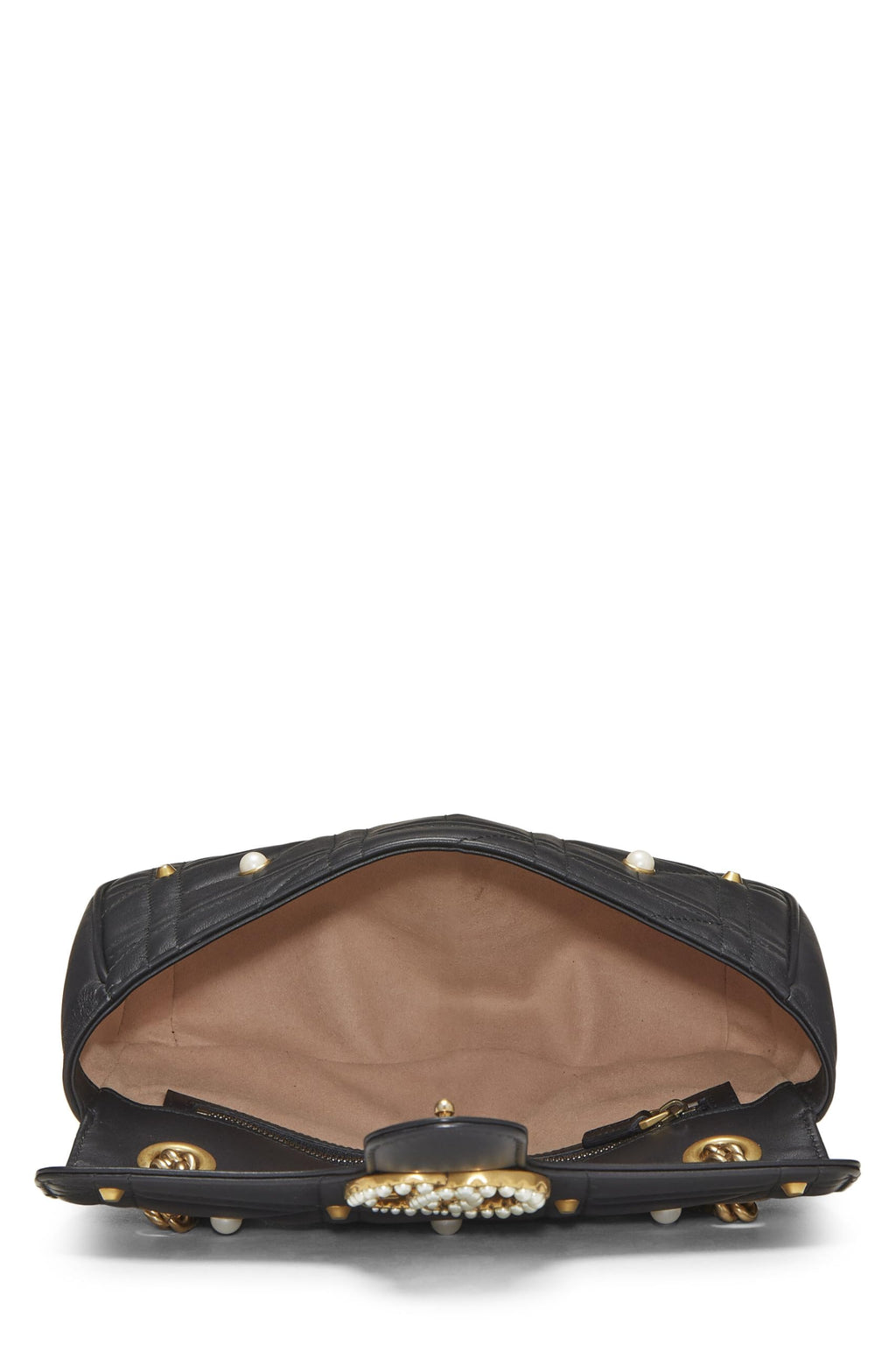Gucci,  Black Faux Pearl MatelassÃƒÆ’Ã‚Â© Leather Marmont Shoulder Bag Small, Black