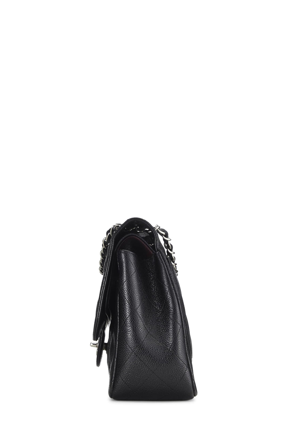 Chanel,  Black Quilted Caviar New Classic Double Flap Jumbo, Black