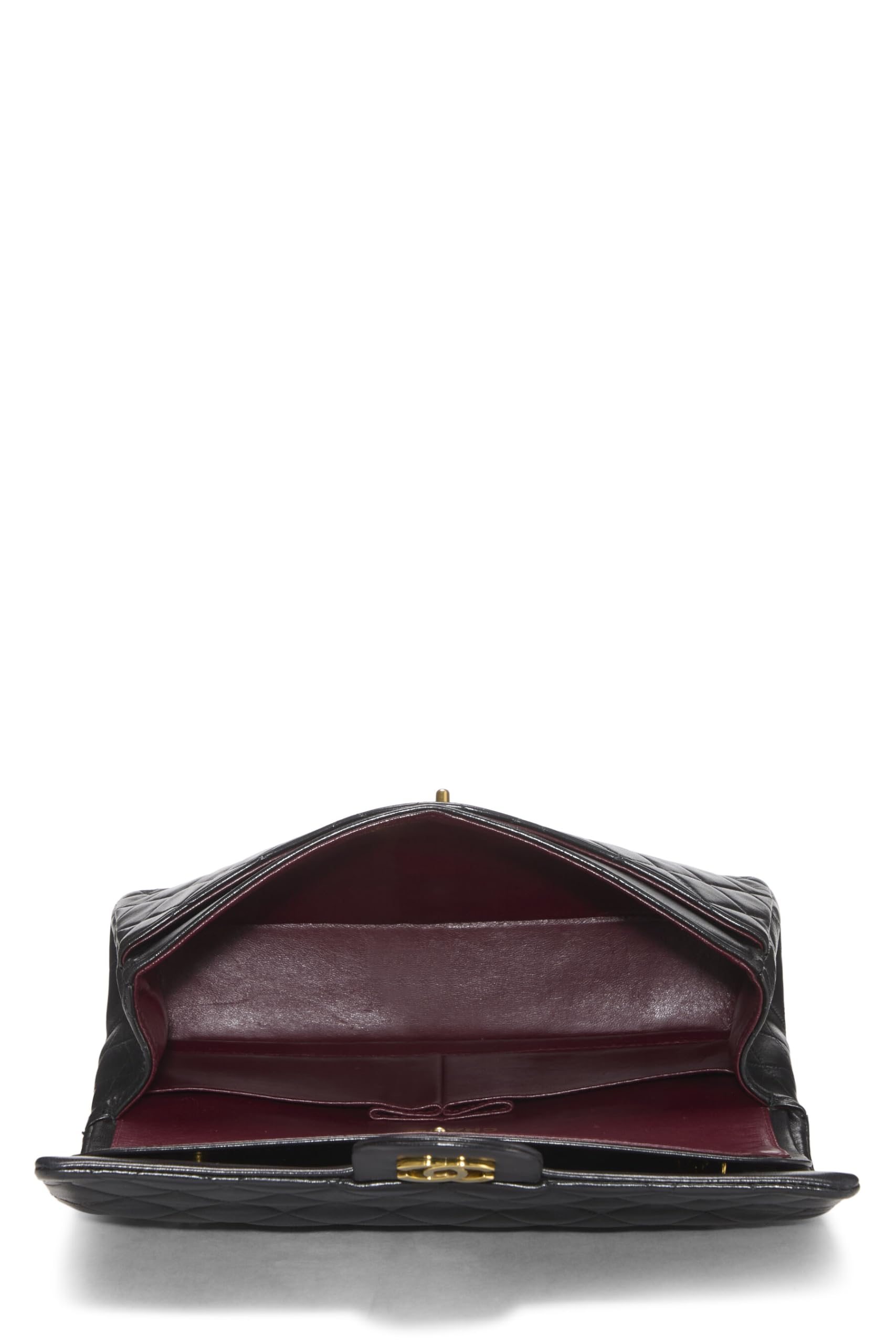 Chanel,  Black Quilted Lambskin Classic Double Flap Medium, Black