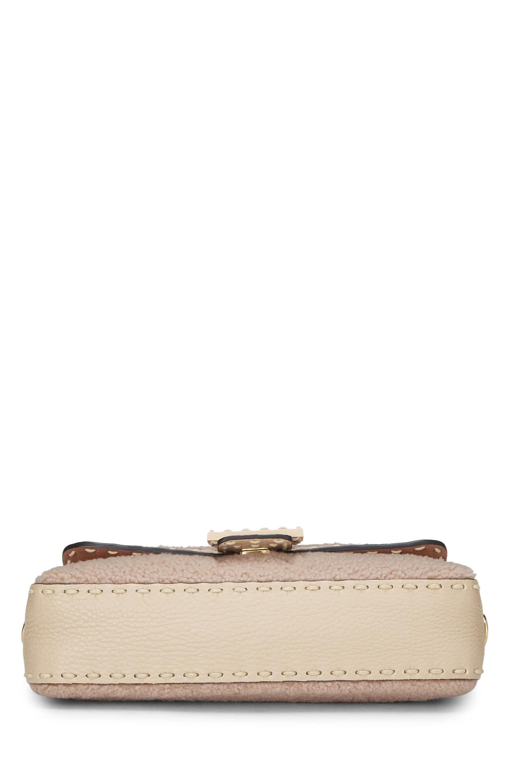,  Pink Shearling Baguette Crossbody, Pink