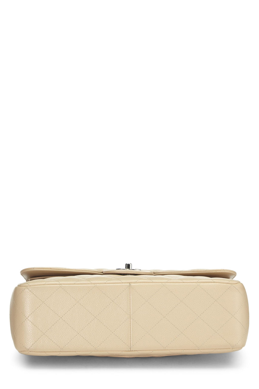Chanel,  Beige Quilted Caviar New Classic Flap Jumbo, Beige