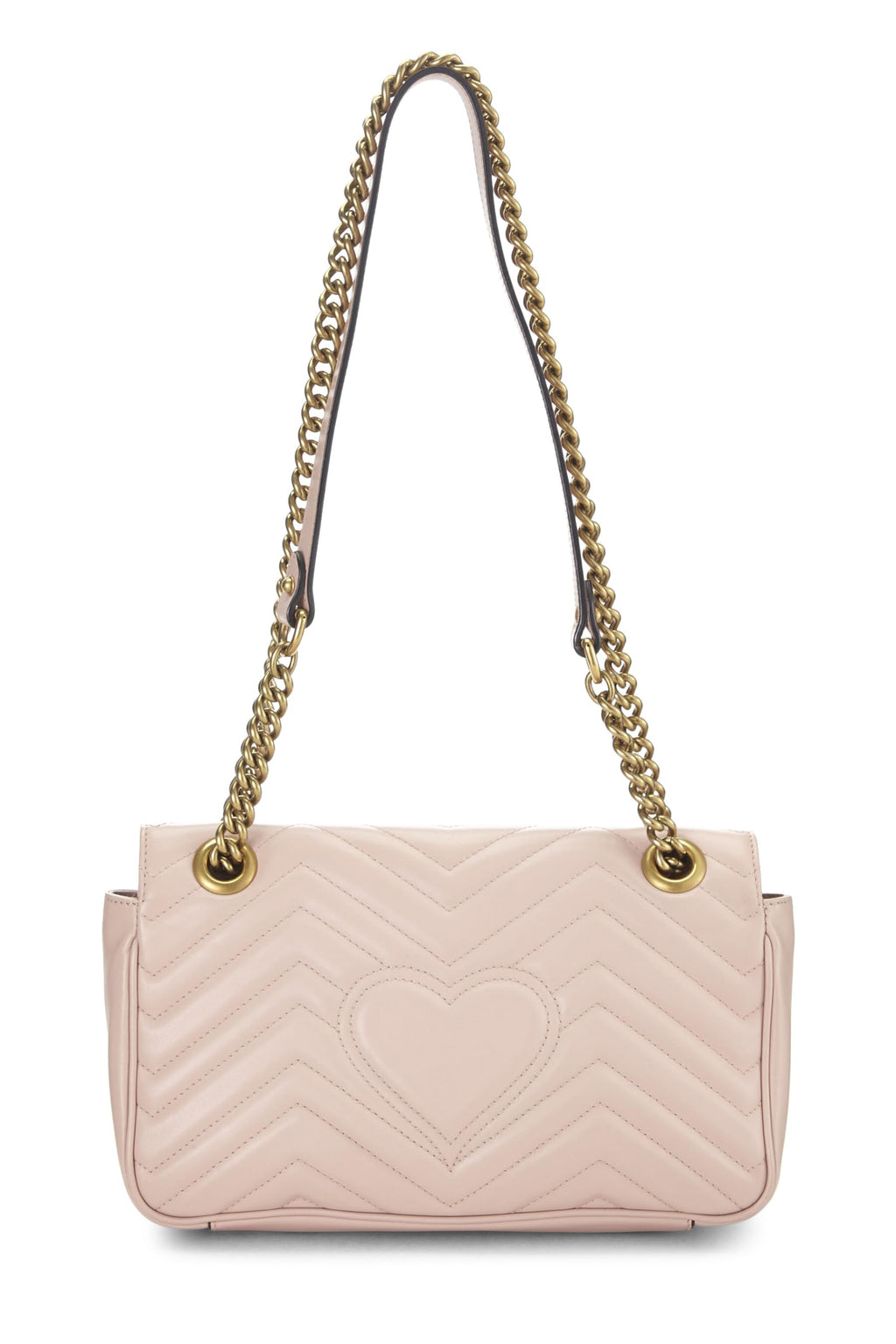 Gucci,  Pink Leather GG Marmont Shoulder Bag Small, Pink