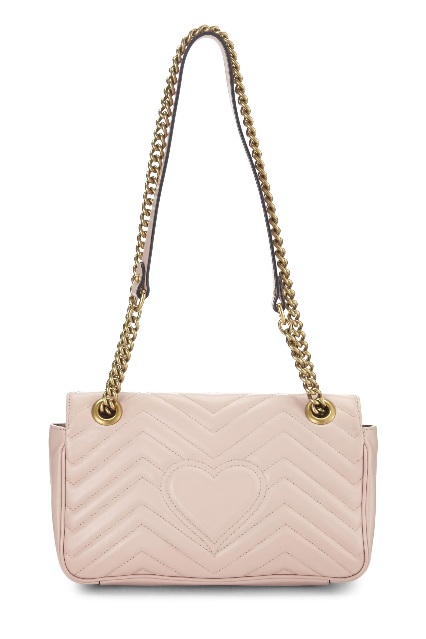 Gucci,  Pink Leather GG Marmont Shoulder Bag Small, Pink