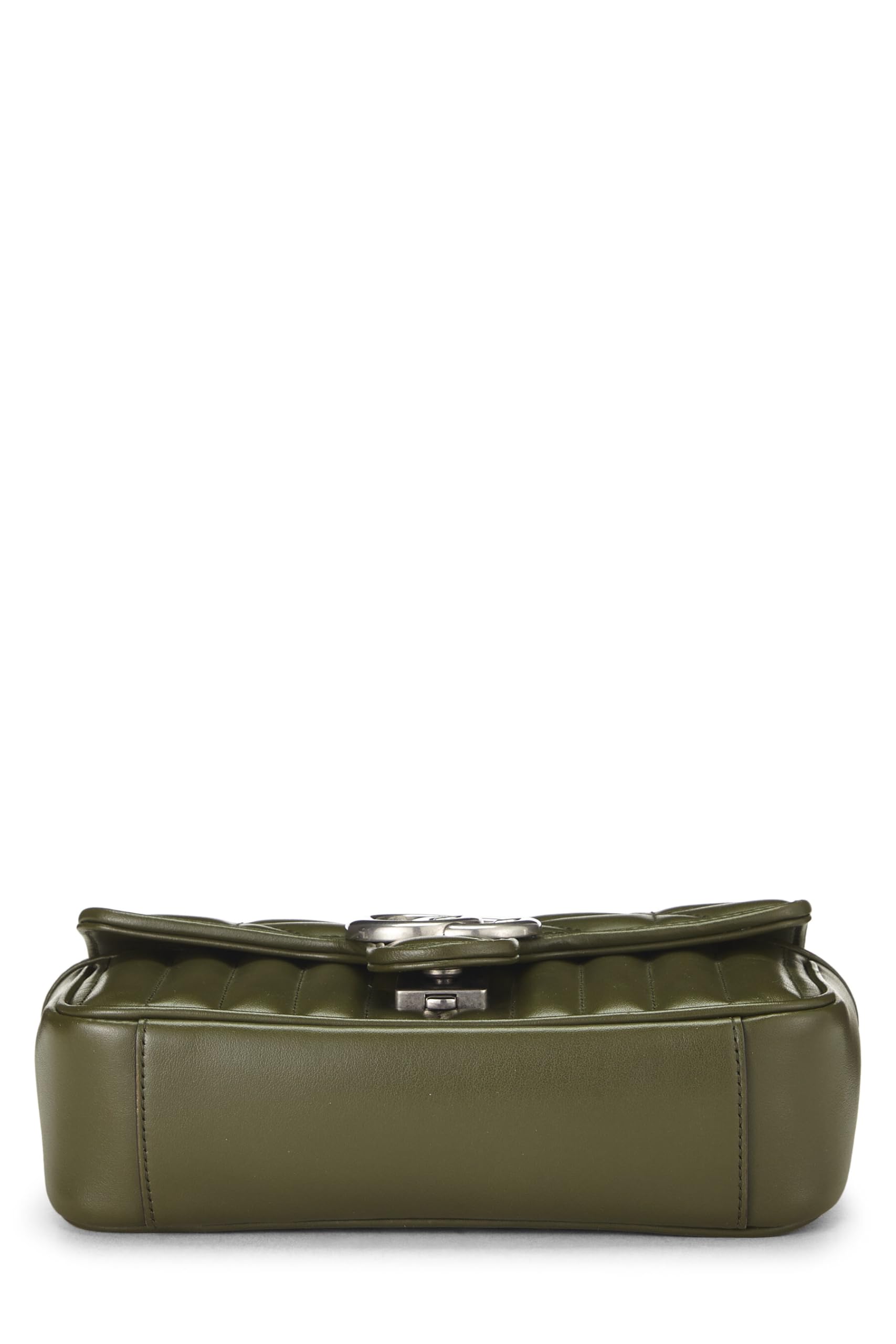 Gucci,  Green Leather Gucci Marmont Crossbody Bag, Green