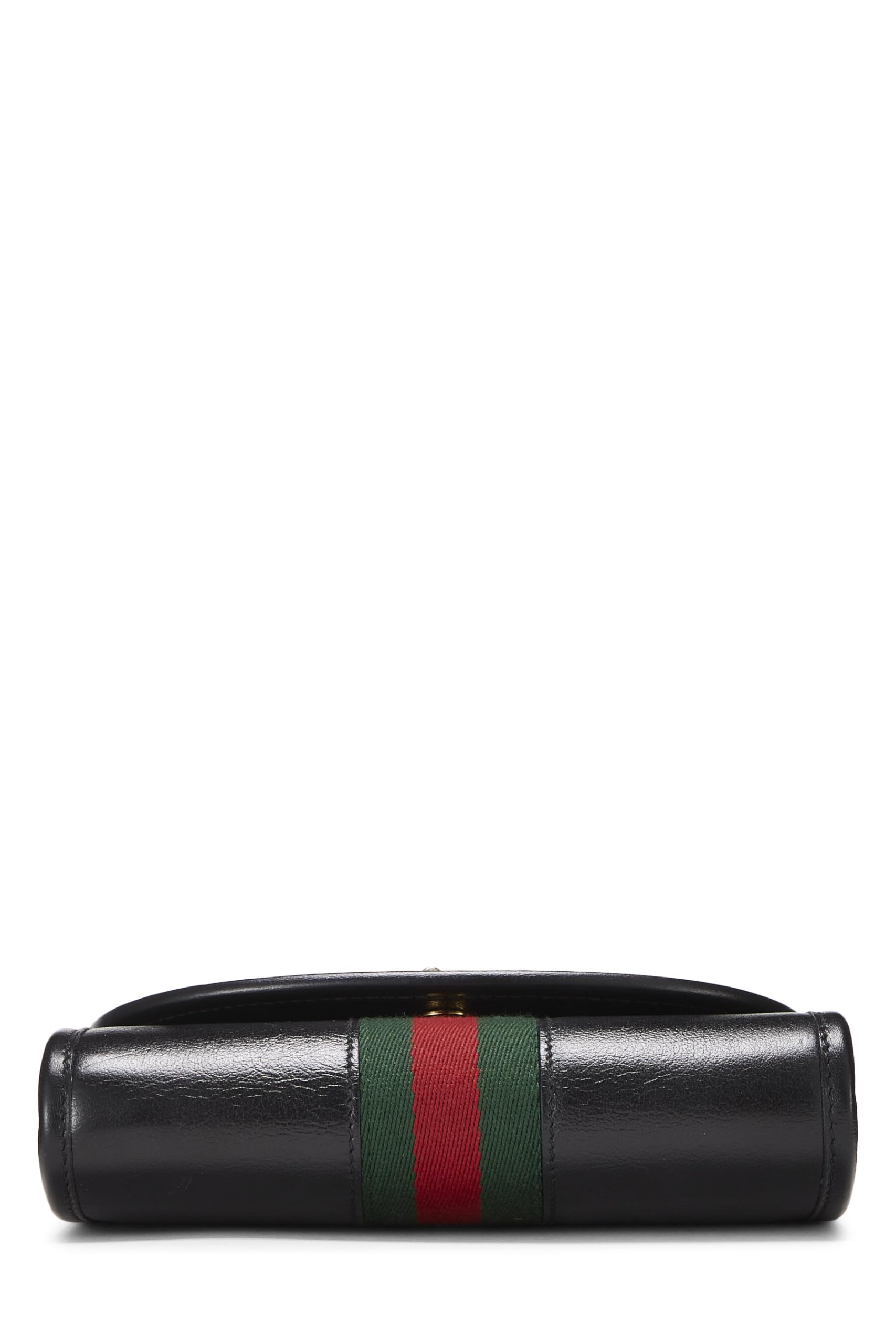 Gucci,  Black Leather Web Rajah Shoulder Bag Mini, Black