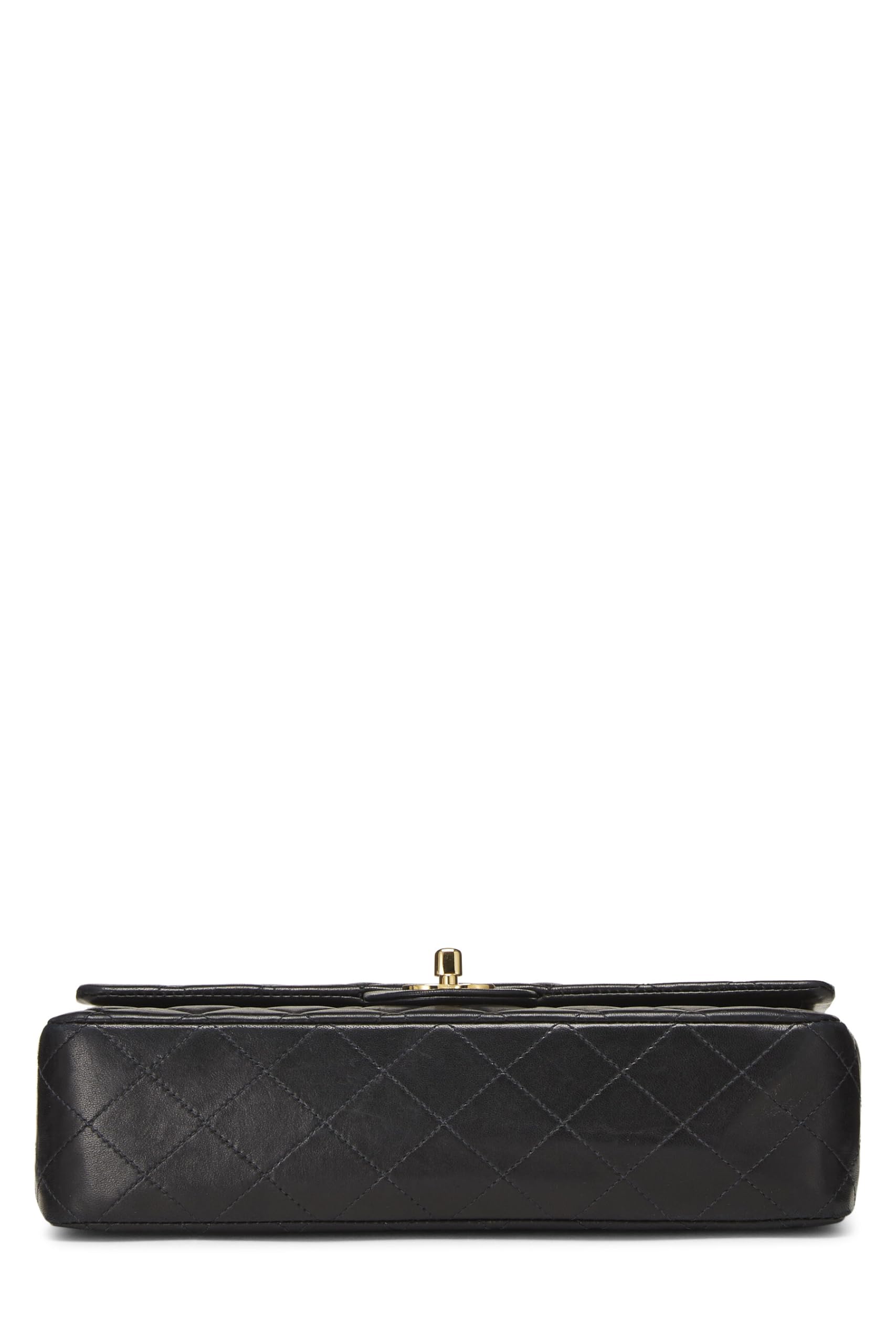 Chanel,  Black Quilted Lambskin Classic Double Flap Medium, Black