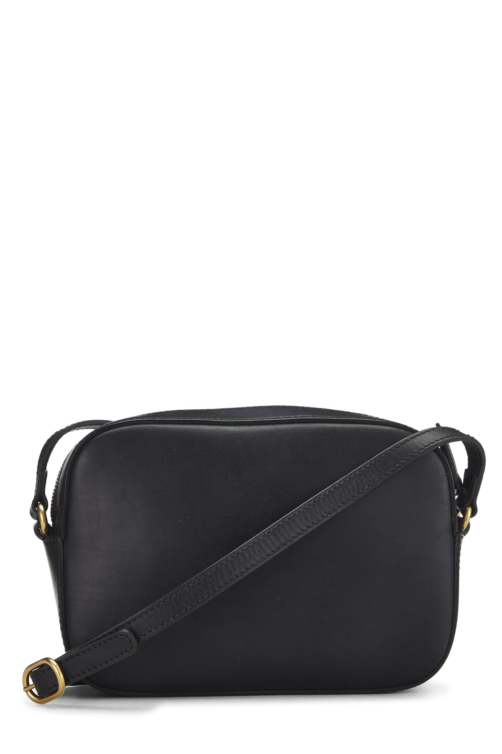 Gucci,  Black Leather Webby Shoulder Bag Small, Black