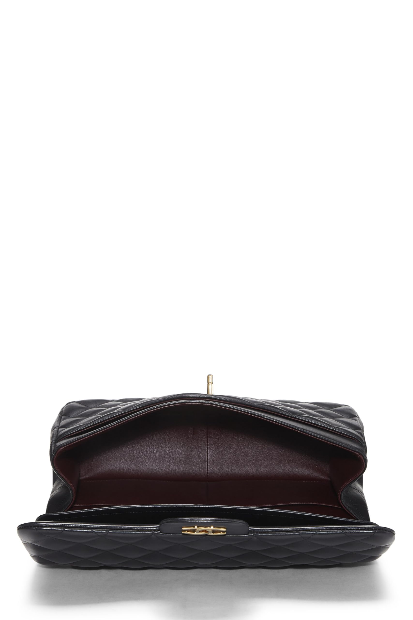 Chanel,  Black Quilted Lambskin New Classic Double Flap Jumbo, Black