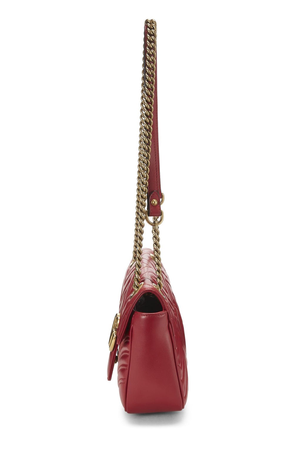 Gucci,  Red Leather GG Marmont Shoulder Bag Small, Red