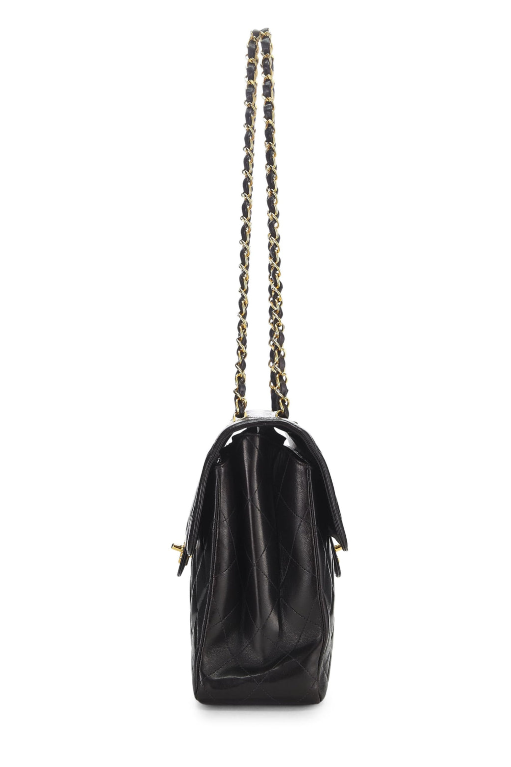 Chanel,  Black Quilted Lambskin Double Sided Classic Flap Jumbo, Black