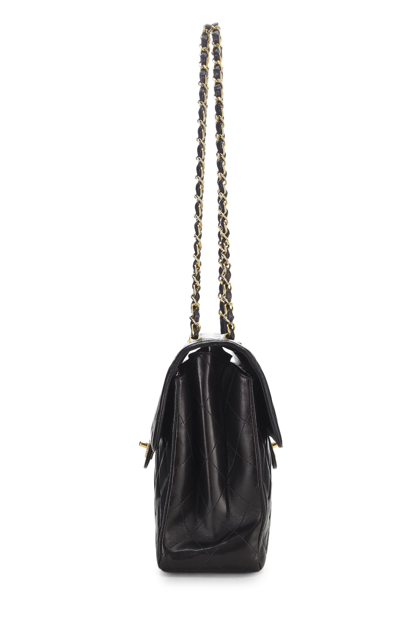 Chanel,  Black Quilted Lambskin Double Sided Classic Flap Jumbo, Black