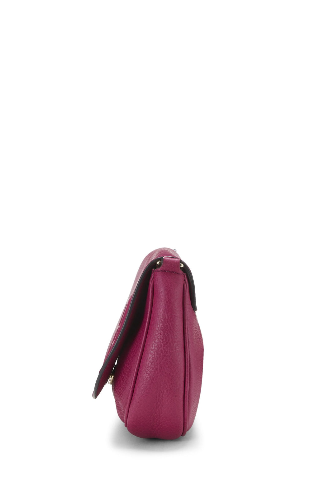 Gucci,  Pink Grained Leather Soho Chain Flap Crossbody, Pink