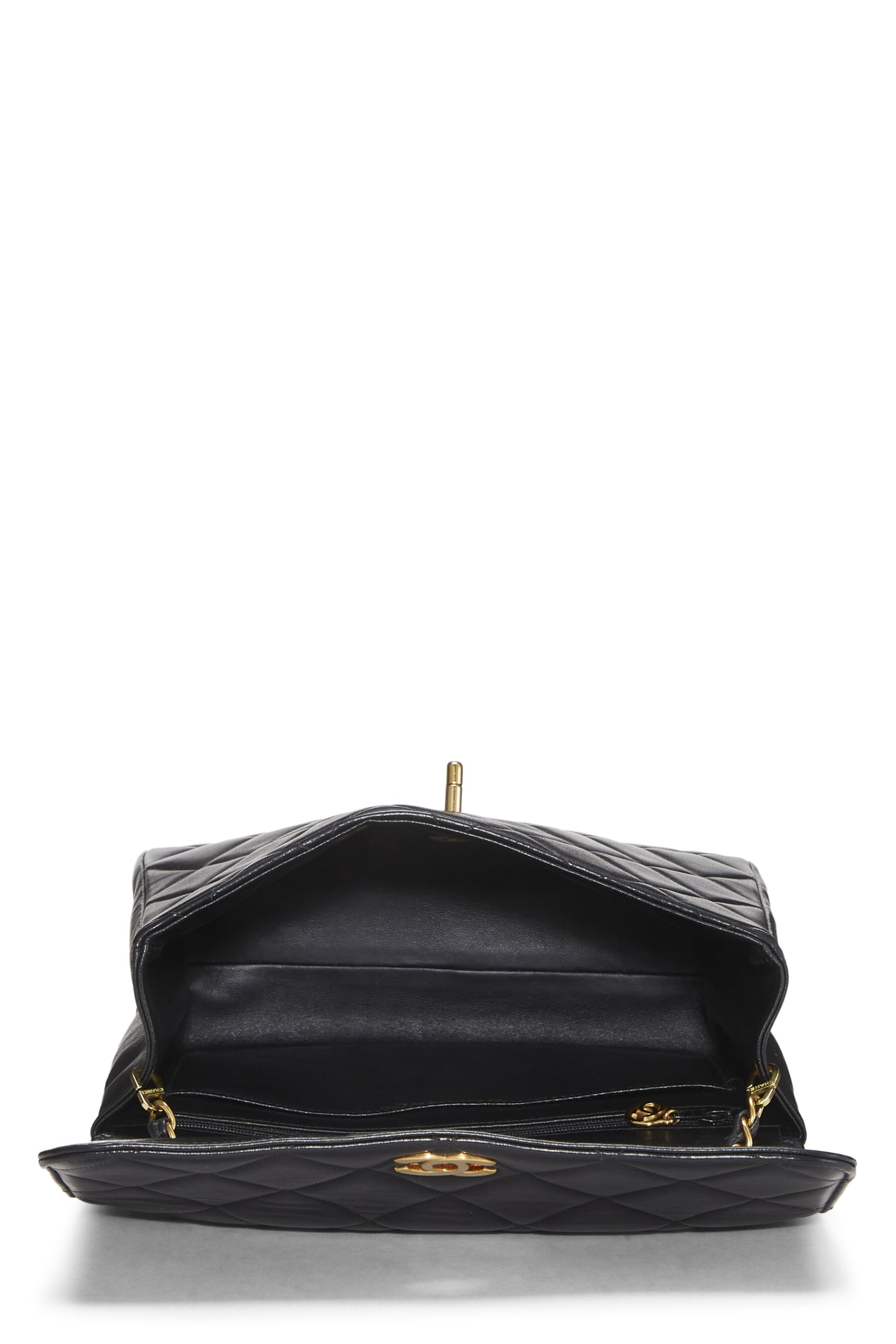Chanel,  Black Quilted Lambskin 'CC' Square Shoulder Bag, Black