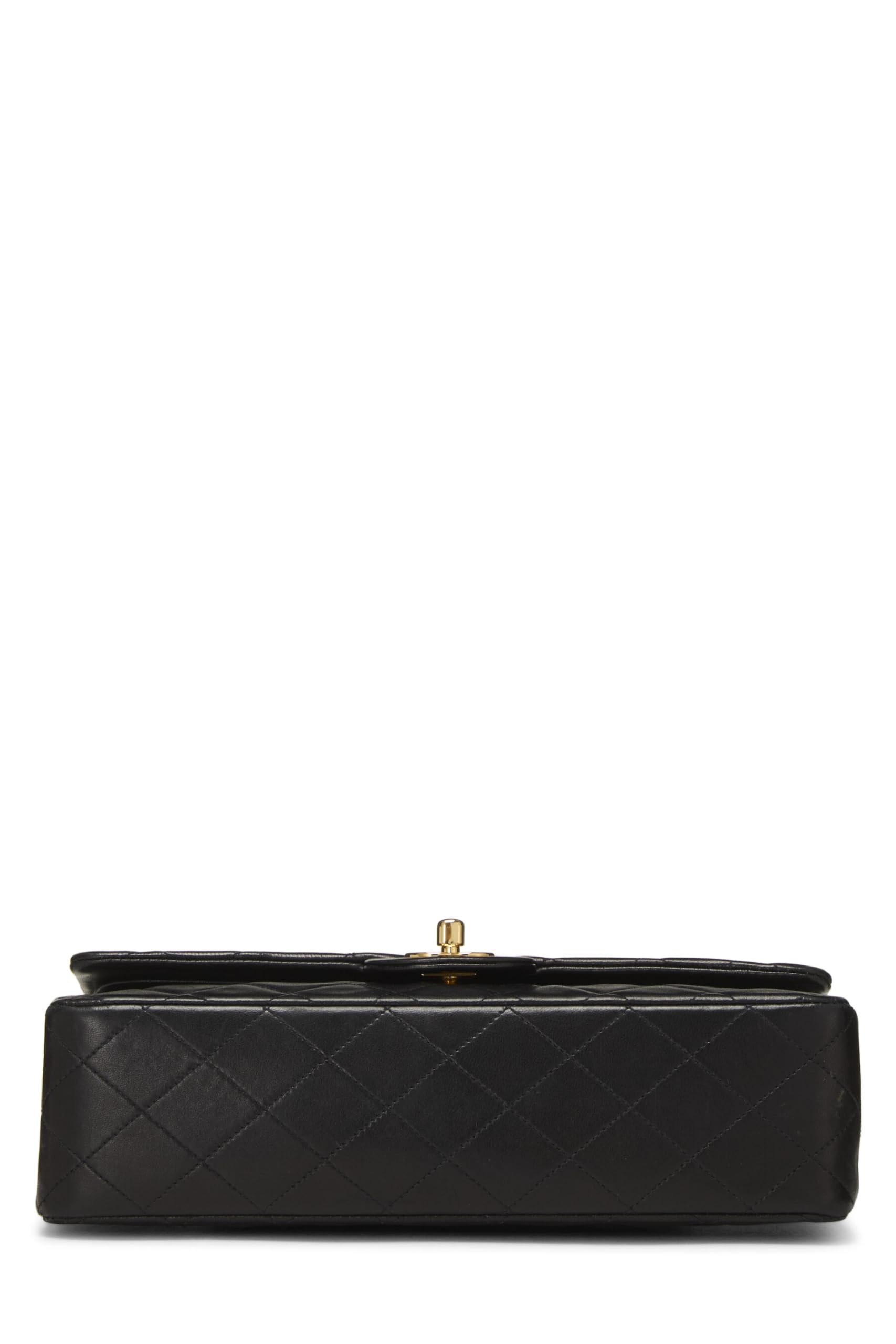 Chanel,  Black Quilted Lambskin Classic Double Flap Medium, Black