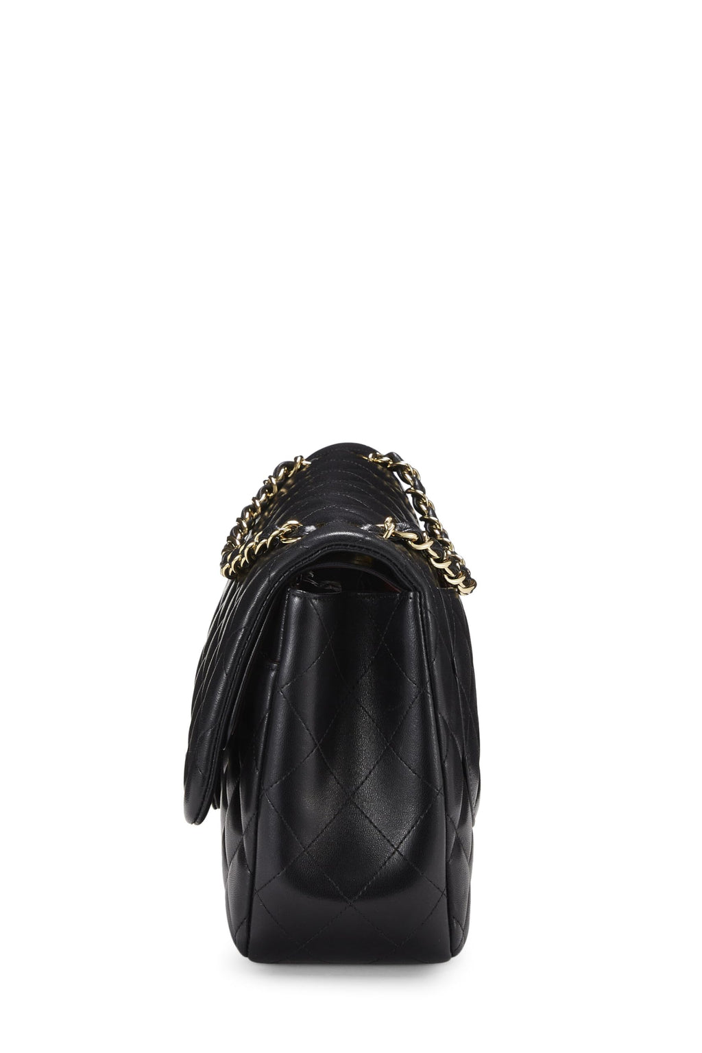 Chanel,  Black Quilted Lambskin New Classic Double Flap Jumbo, Black