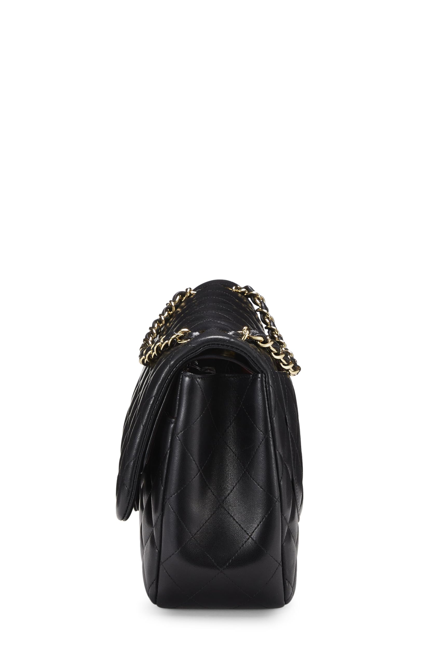 Chanel,  Black Quilted Lambskin New Classic Double Flap Jumbo, Black