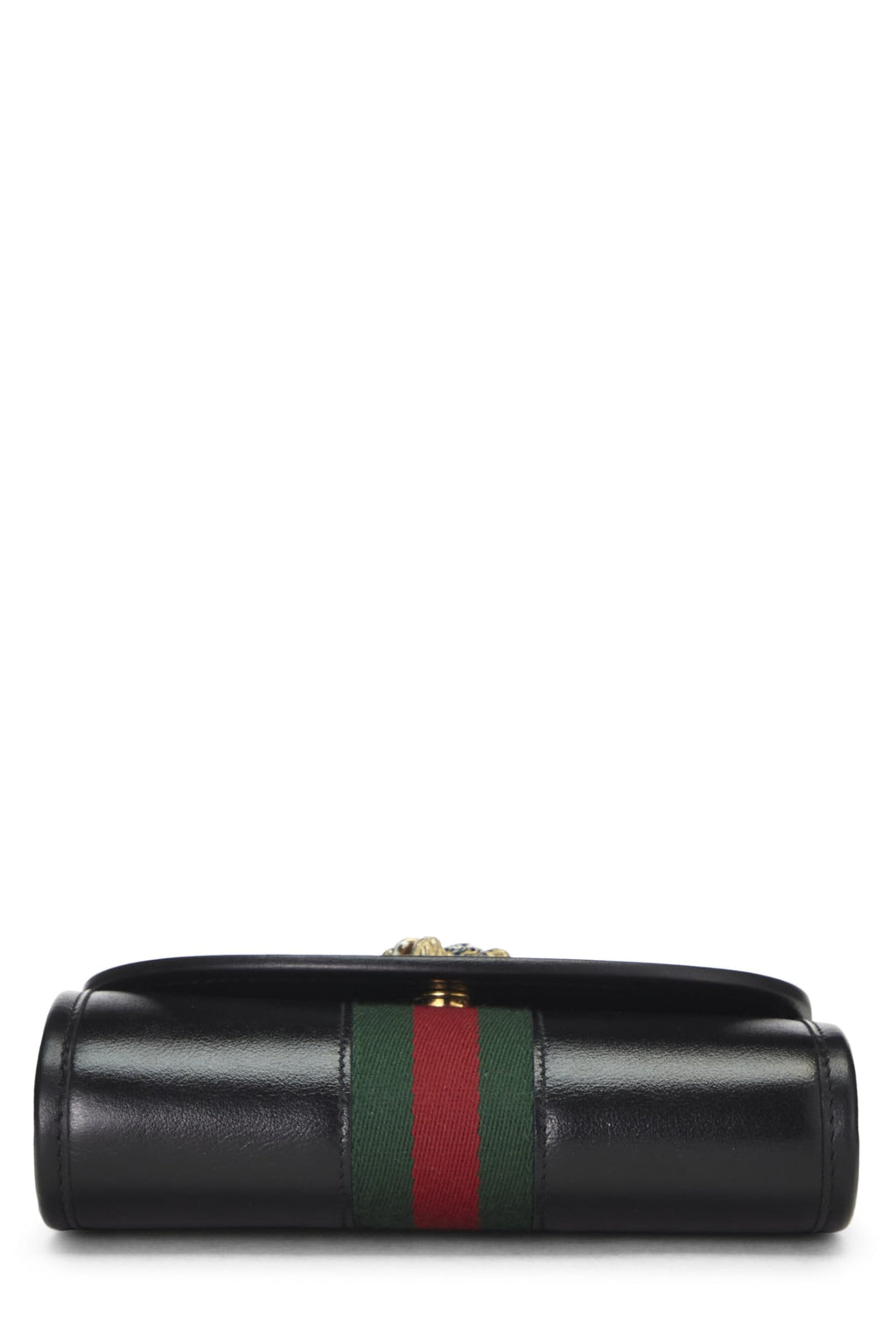 Gucci,  Black Leather Web Rajah Shoulder Bag Mini, Black