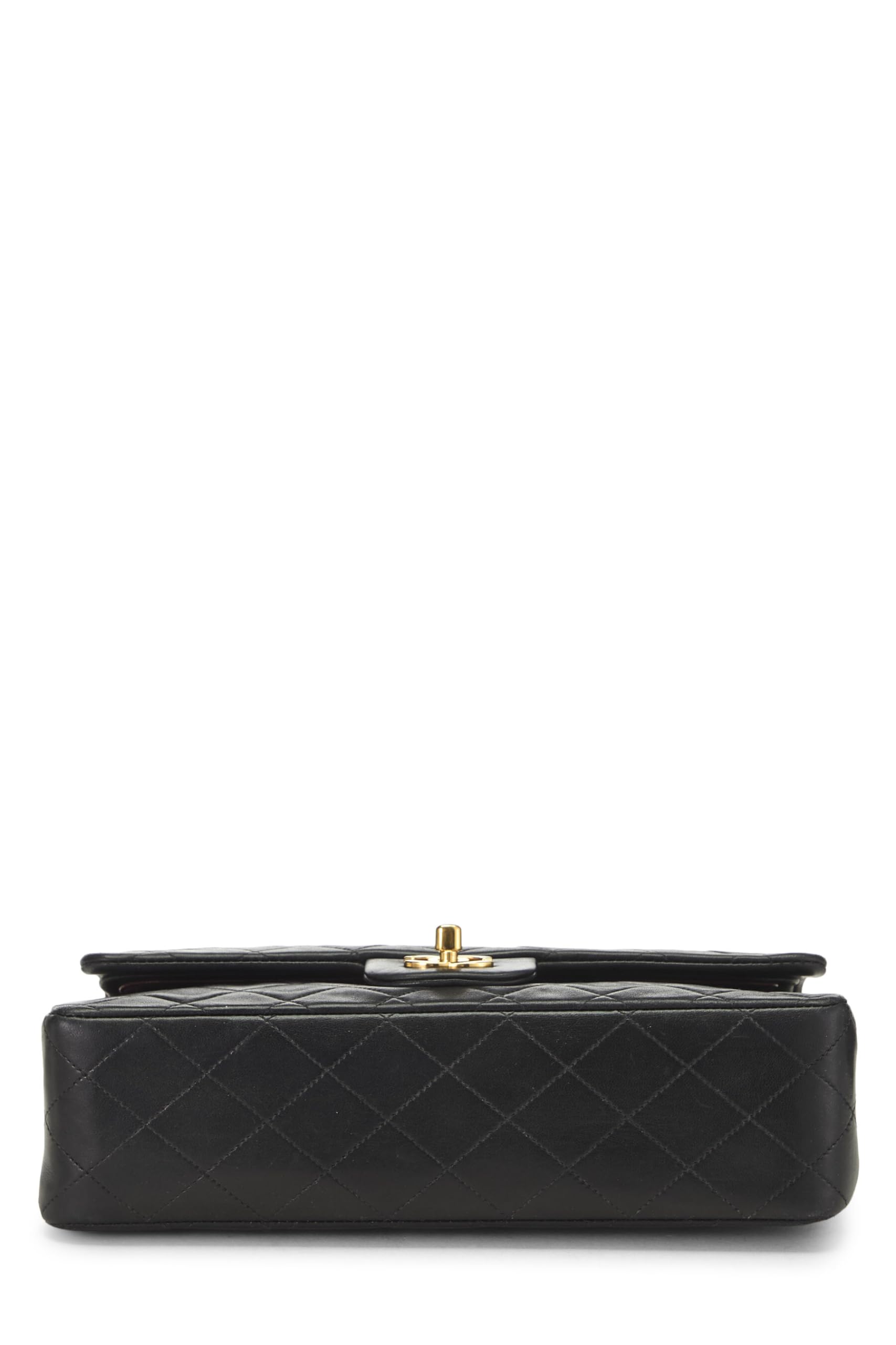 Chanel,  Black Quilted Lambskin Classic Double Flap Medium, Black