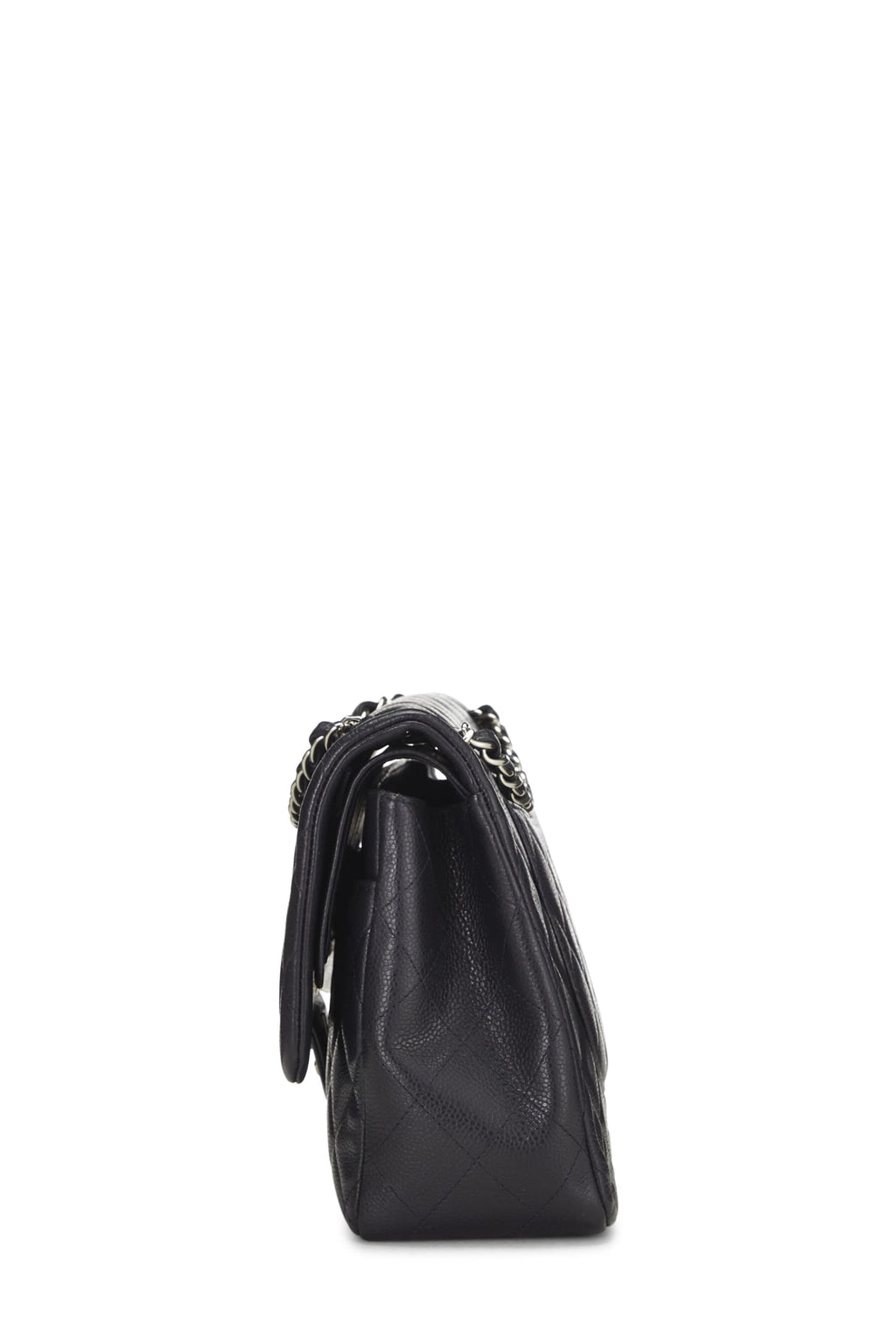 Chanel,  Navy Quilted Caviar New Classic Double Flap Jumbo, Navy